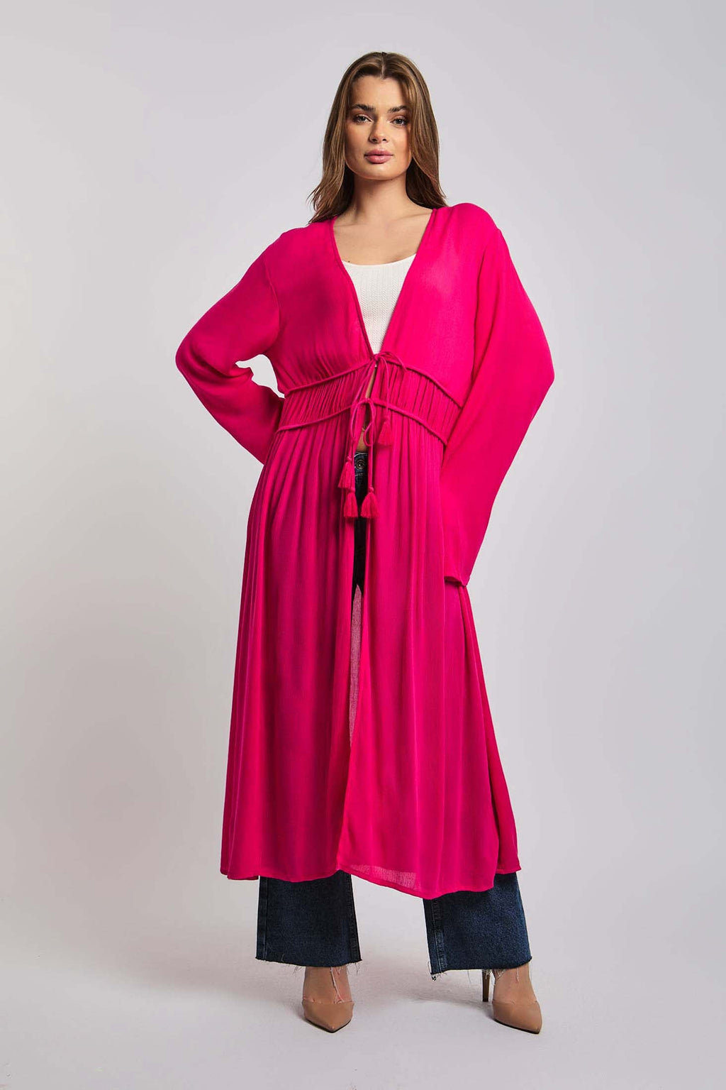 Women pink kimono