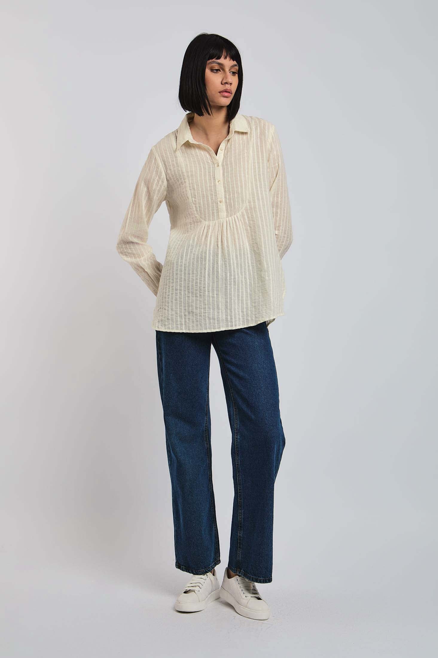 Women Blouse Cotton Long Sleeve Multicolor