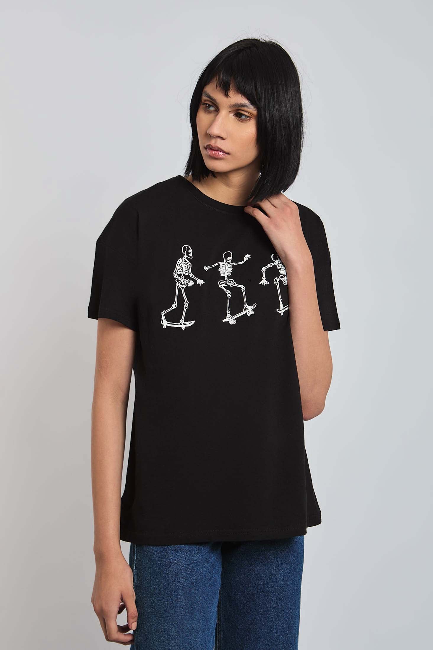 Women-T-Shirt  OversizeWomen With Short Sleeves Black