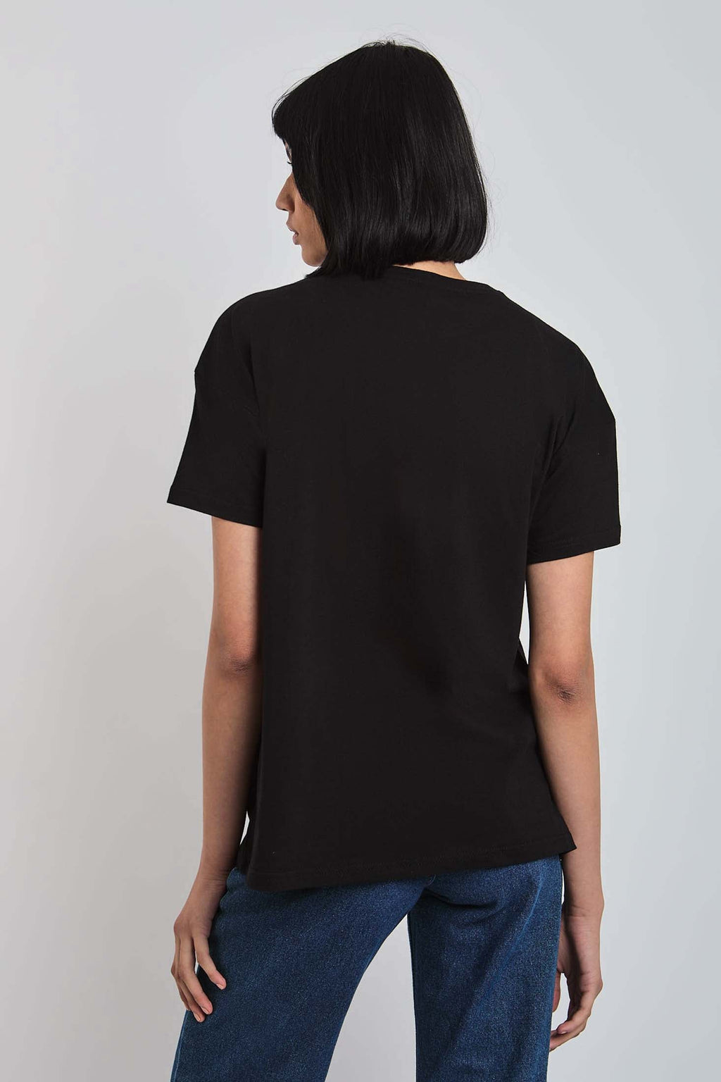 Women-T-Shirt  OversizeWomen With Short Sleeves Black