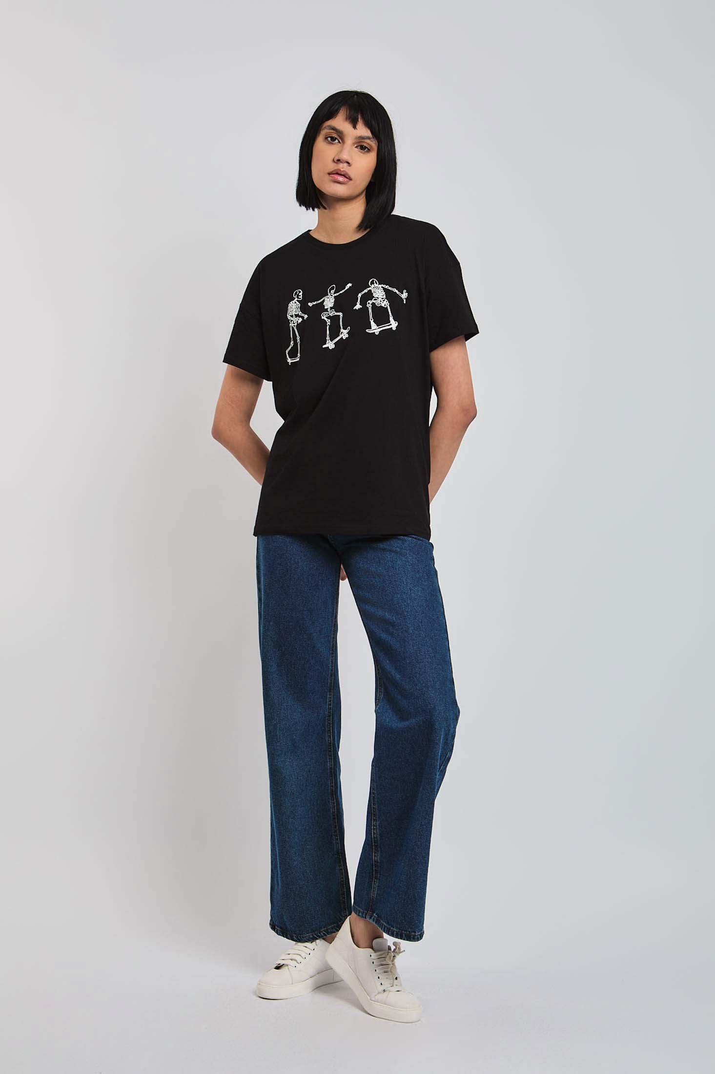 Women-T-Shirt  OversizeWomen With Short Sleeves Black