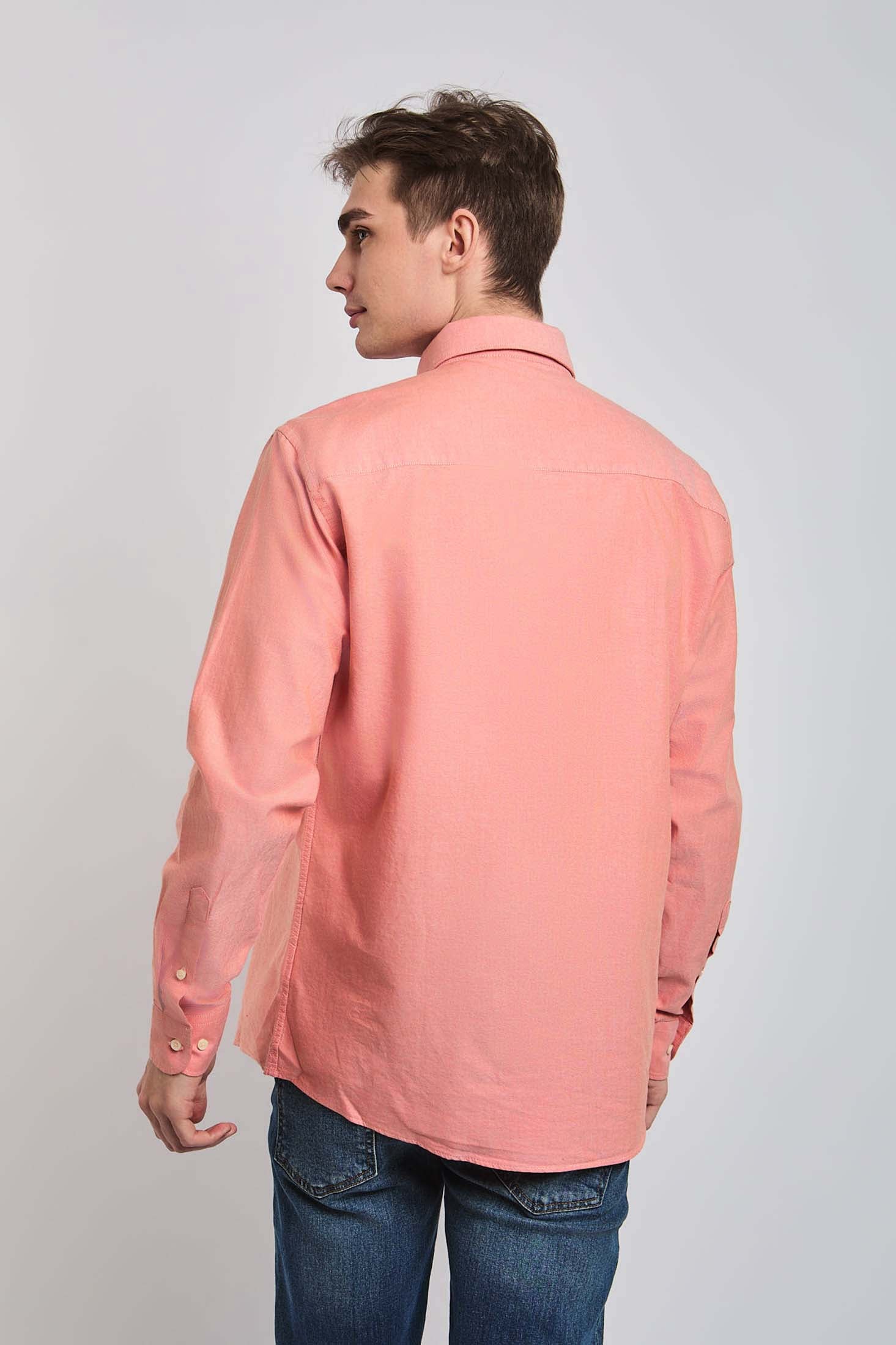 Men Shirt Regular Fit Oxford Cotton pink