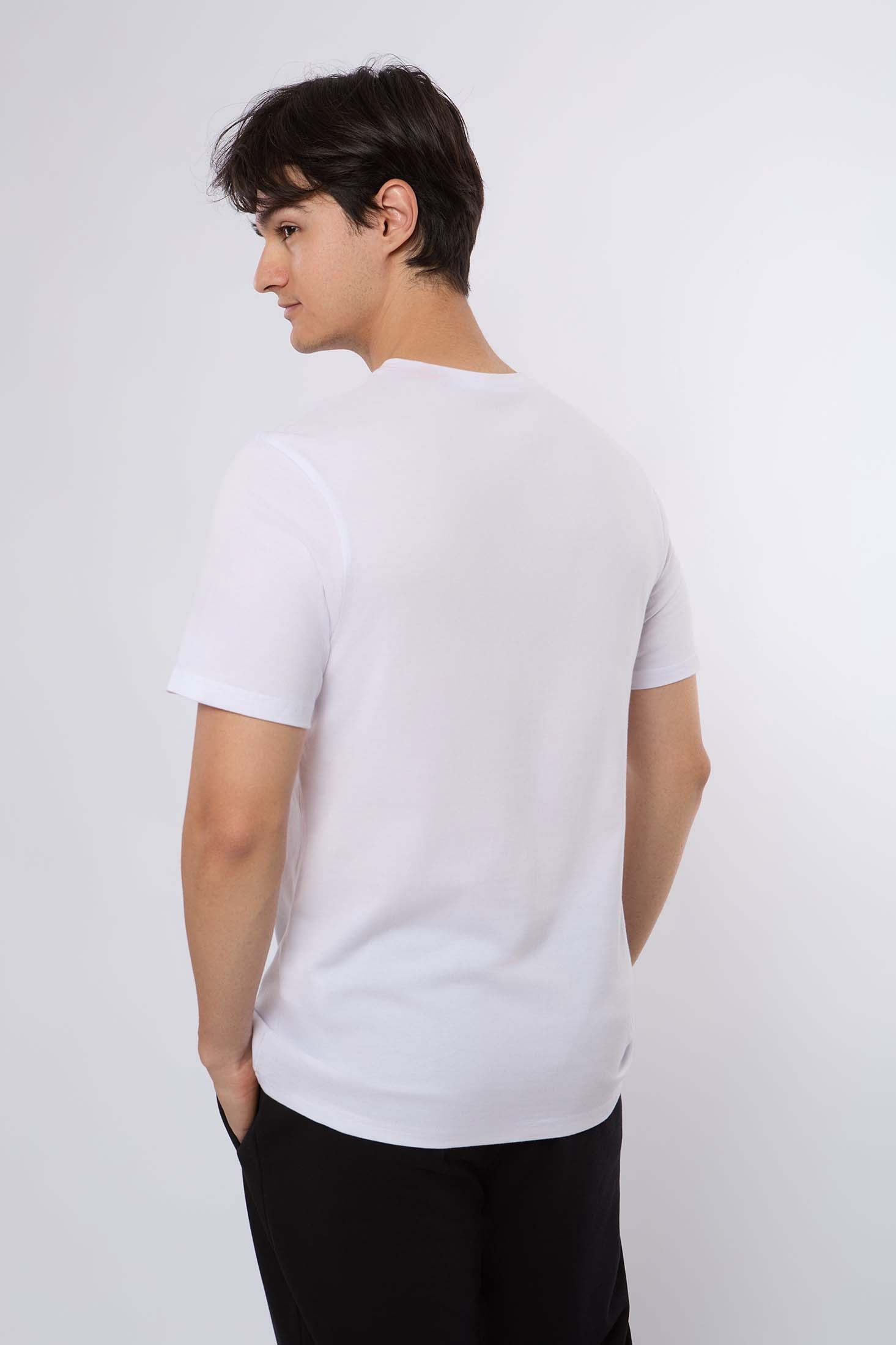 MEN  T-Shirt Casual Regular Fit Cotton T-Shirt White