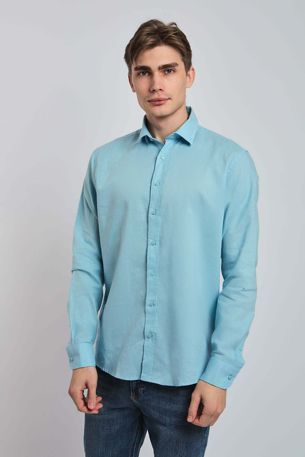 Men stripped shirt Baby Blue