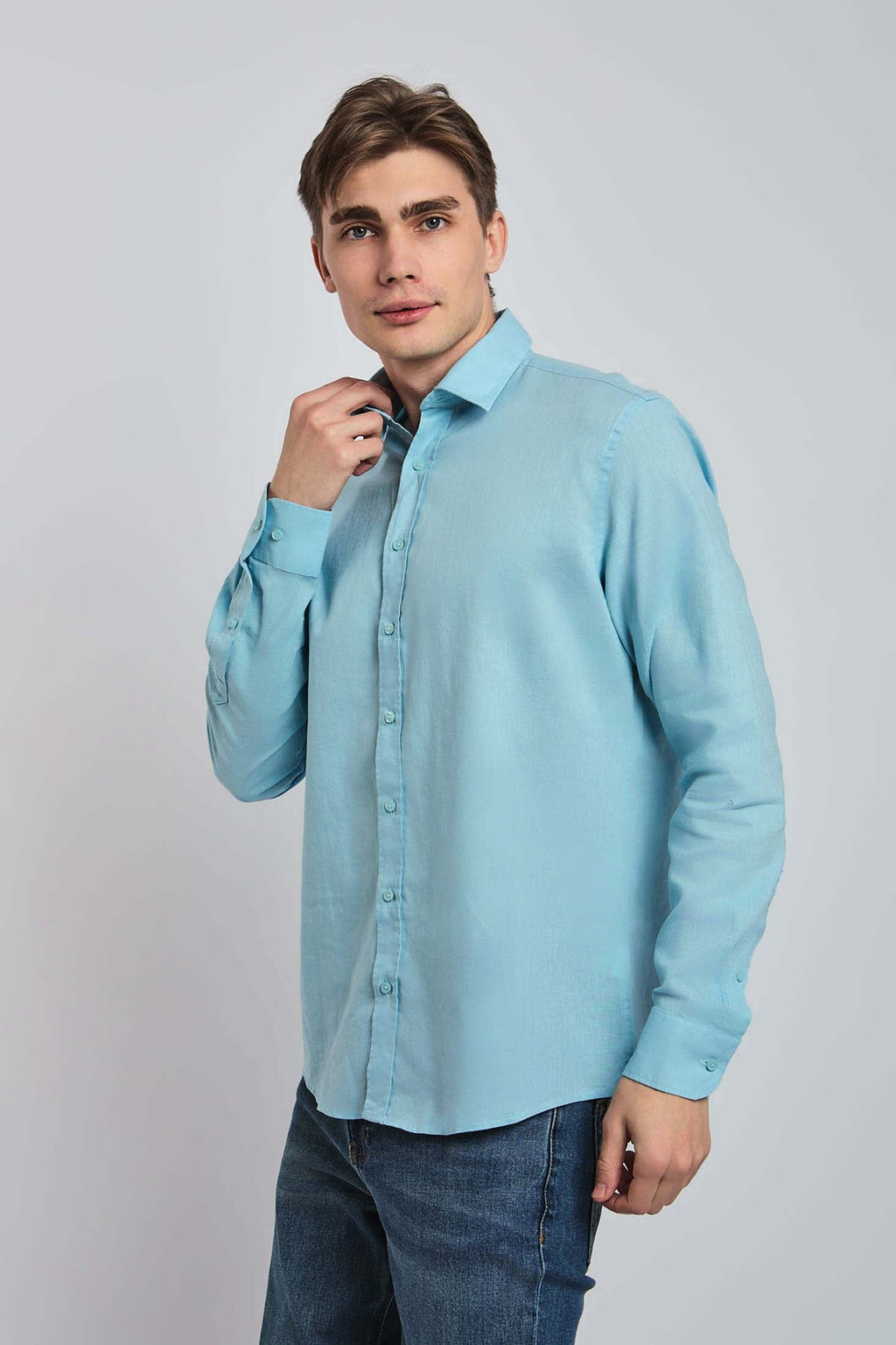 Men stripped shirt Baby Blue