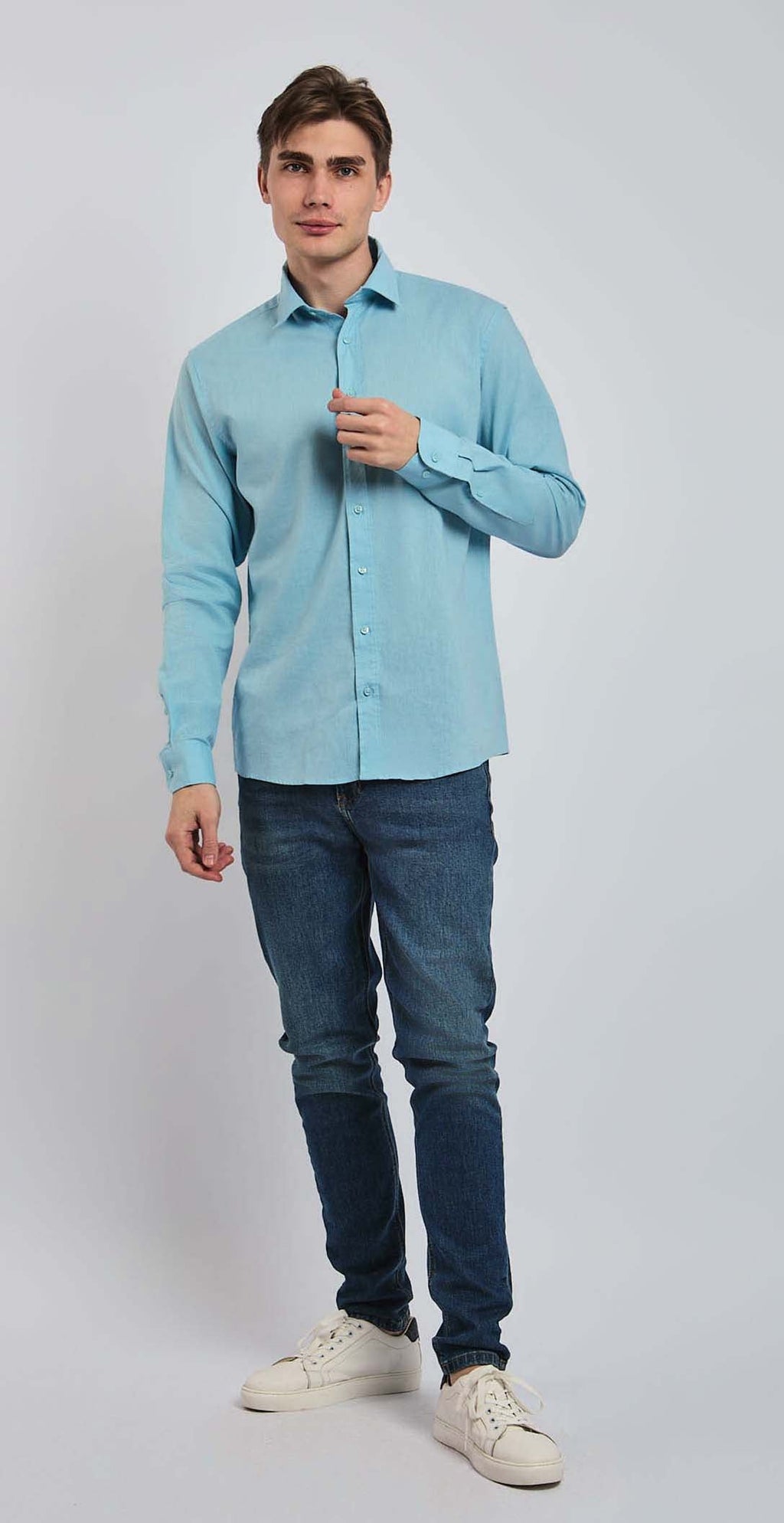 Men stripped shirt Baby Blue