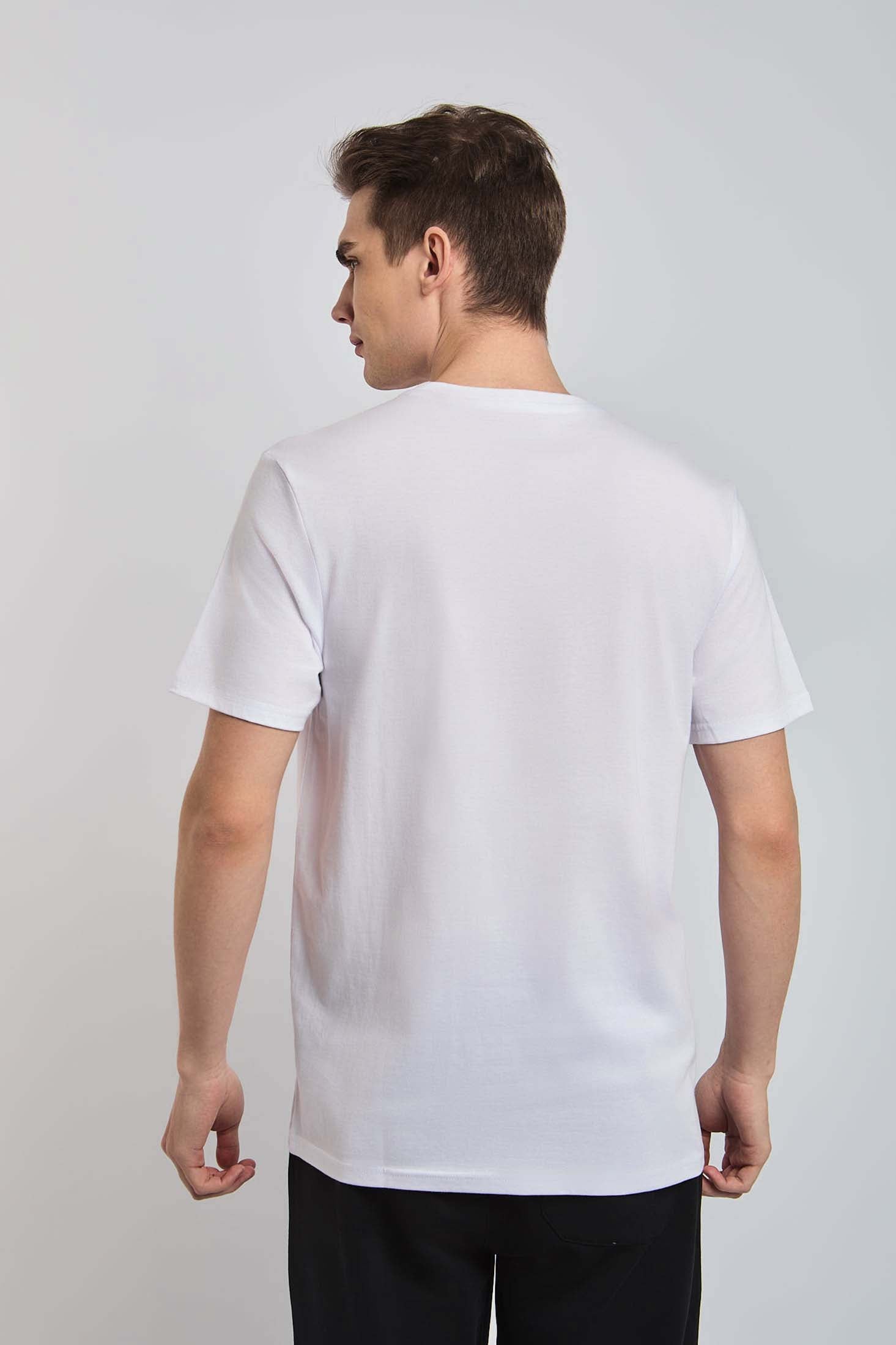 Men-T-Shirt Casual Regular Fit Cotton With Pocket White
