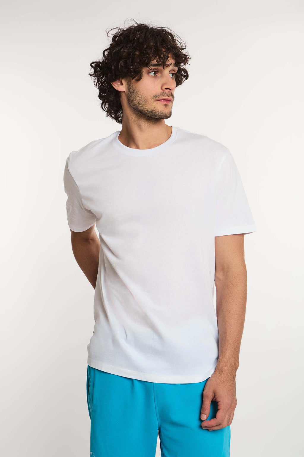 MEN  T-Shirt Casual Regular Fit Cotton T-Shirt White