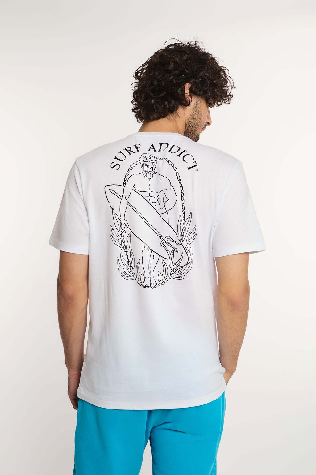 MEN  T-Shirt Casual Regular Fit Cotton T-Shirt White