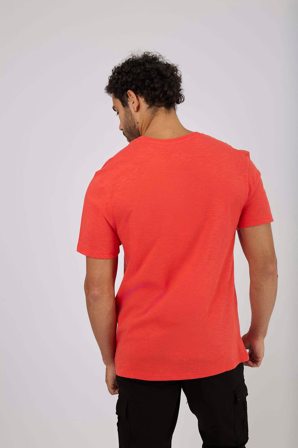 MEN  T-Shirt Casual Regular Fit Cotton T-Shirt Red