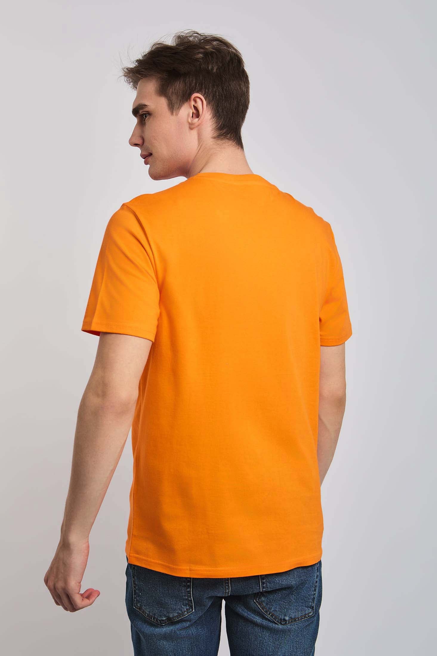 MEN T-Shirt Casual Regular Fit Cotton  orange