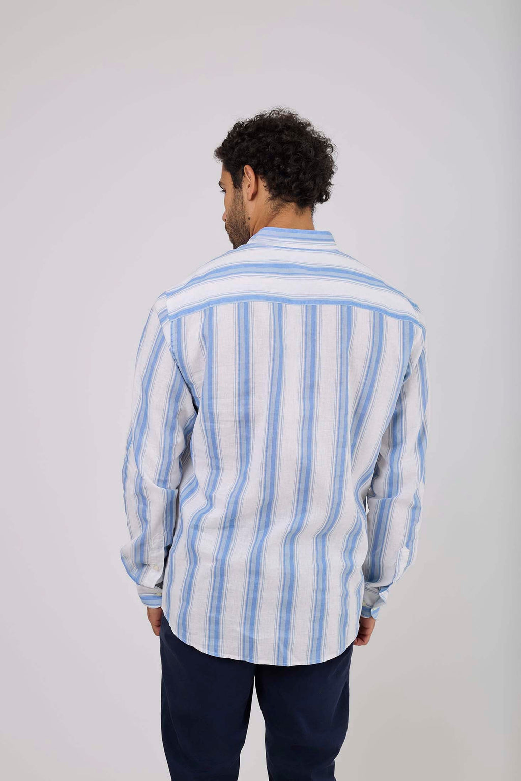 Men Shirt Casual Regular Fit Blue striped