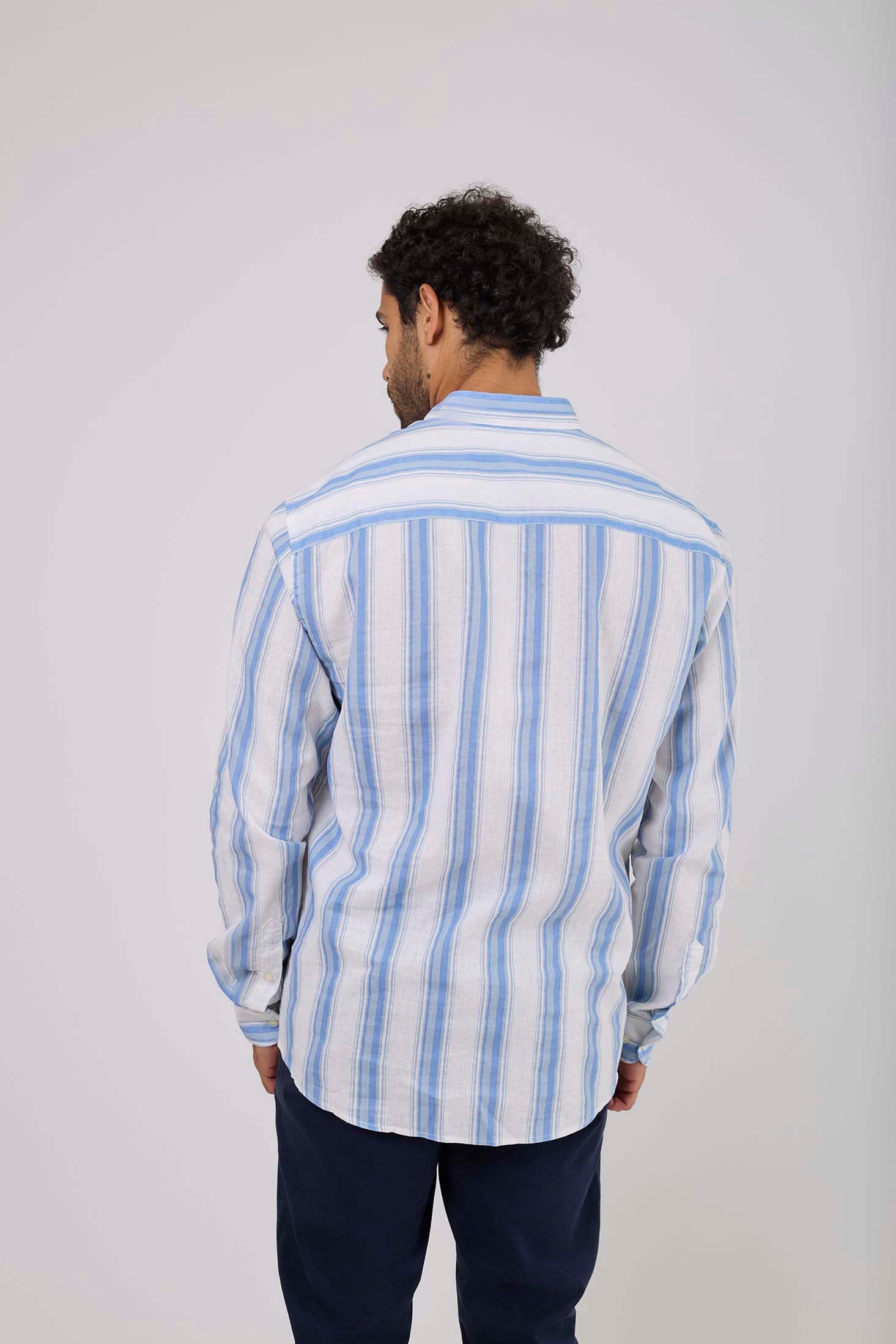 Men Shirt Casual Regular Fit Blue striped