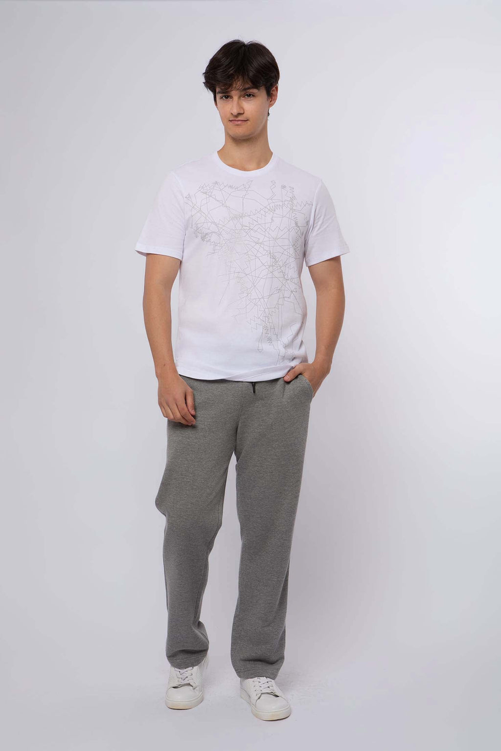 تي شيرت رجالي - أبيض