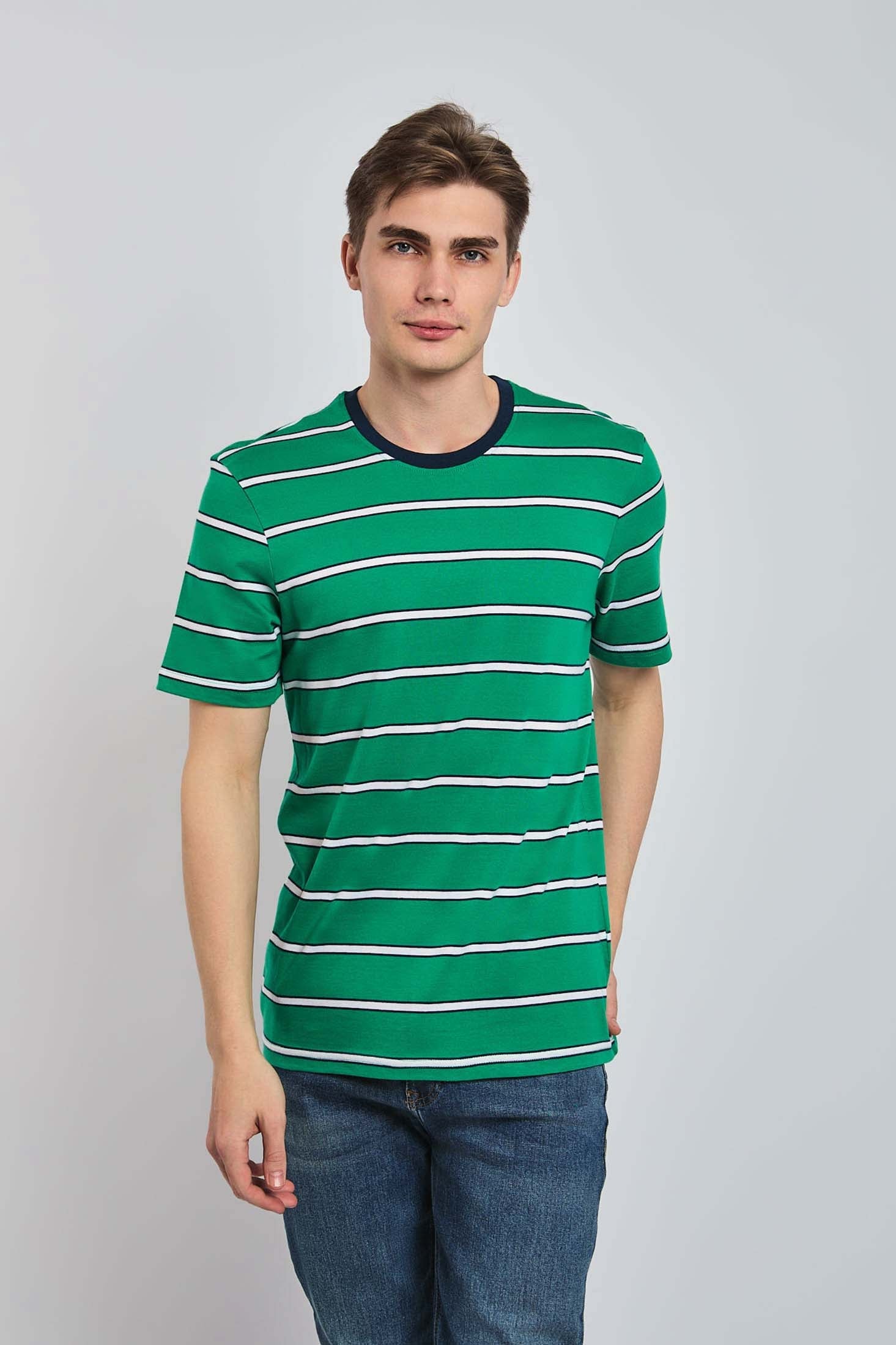 Casual Regular Fit Cotton T-Shirt Green