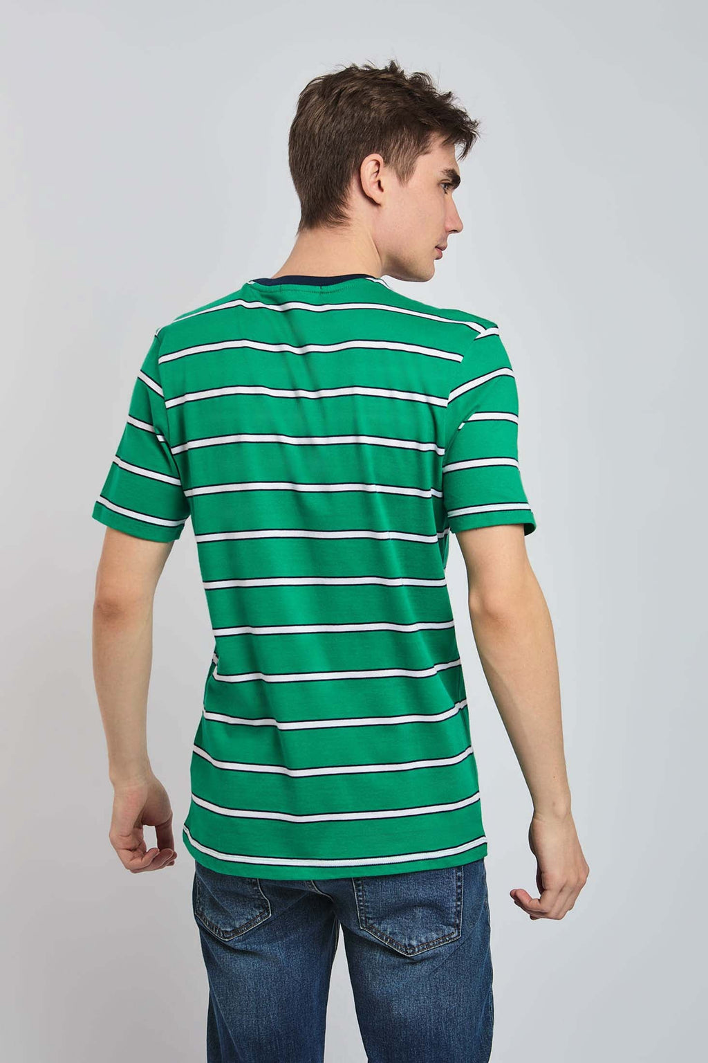 Casual Regular Fit Cotton T-Shirt Green