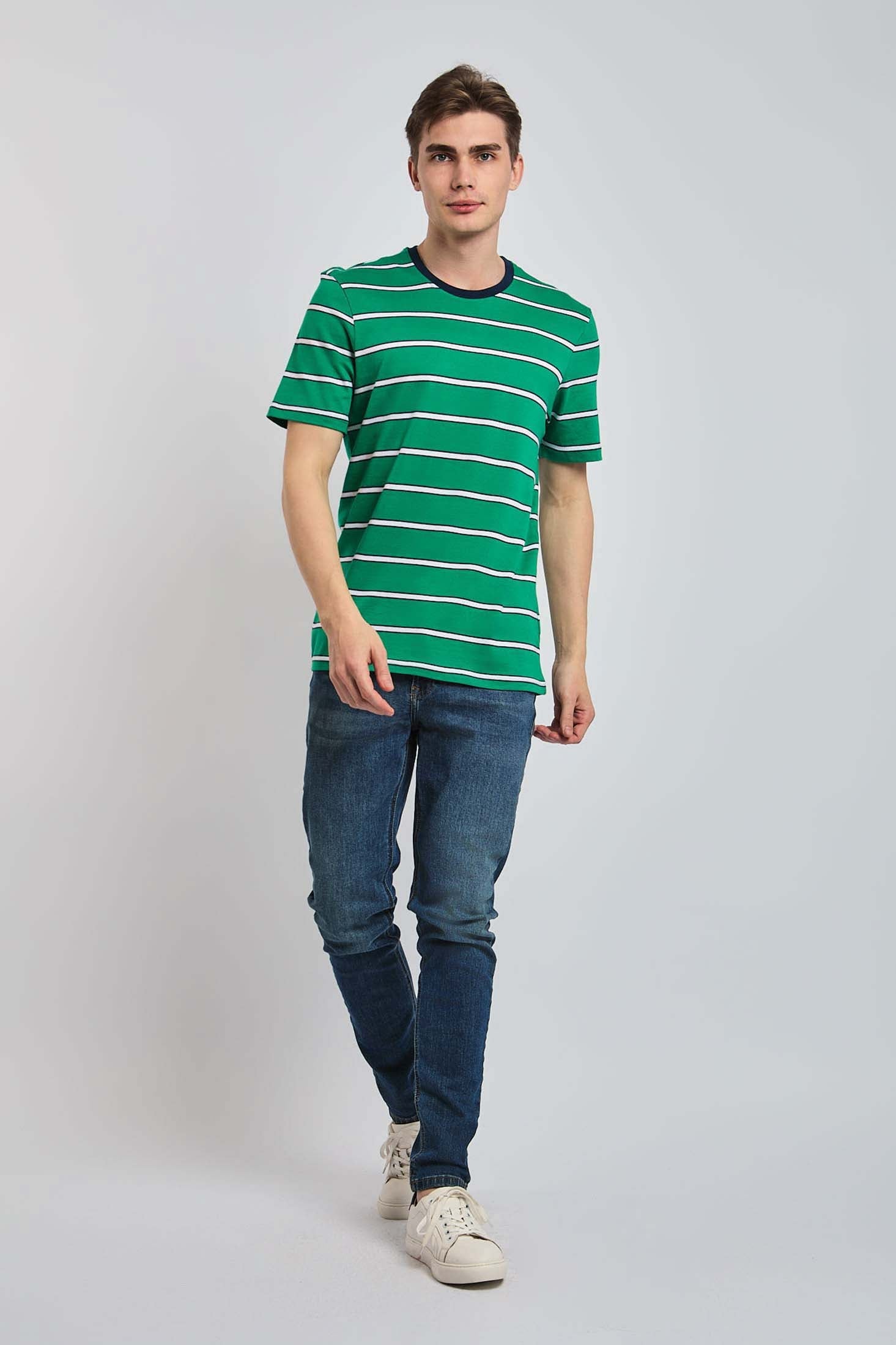 Casual Regular Fit Cotton T-Shirt Green