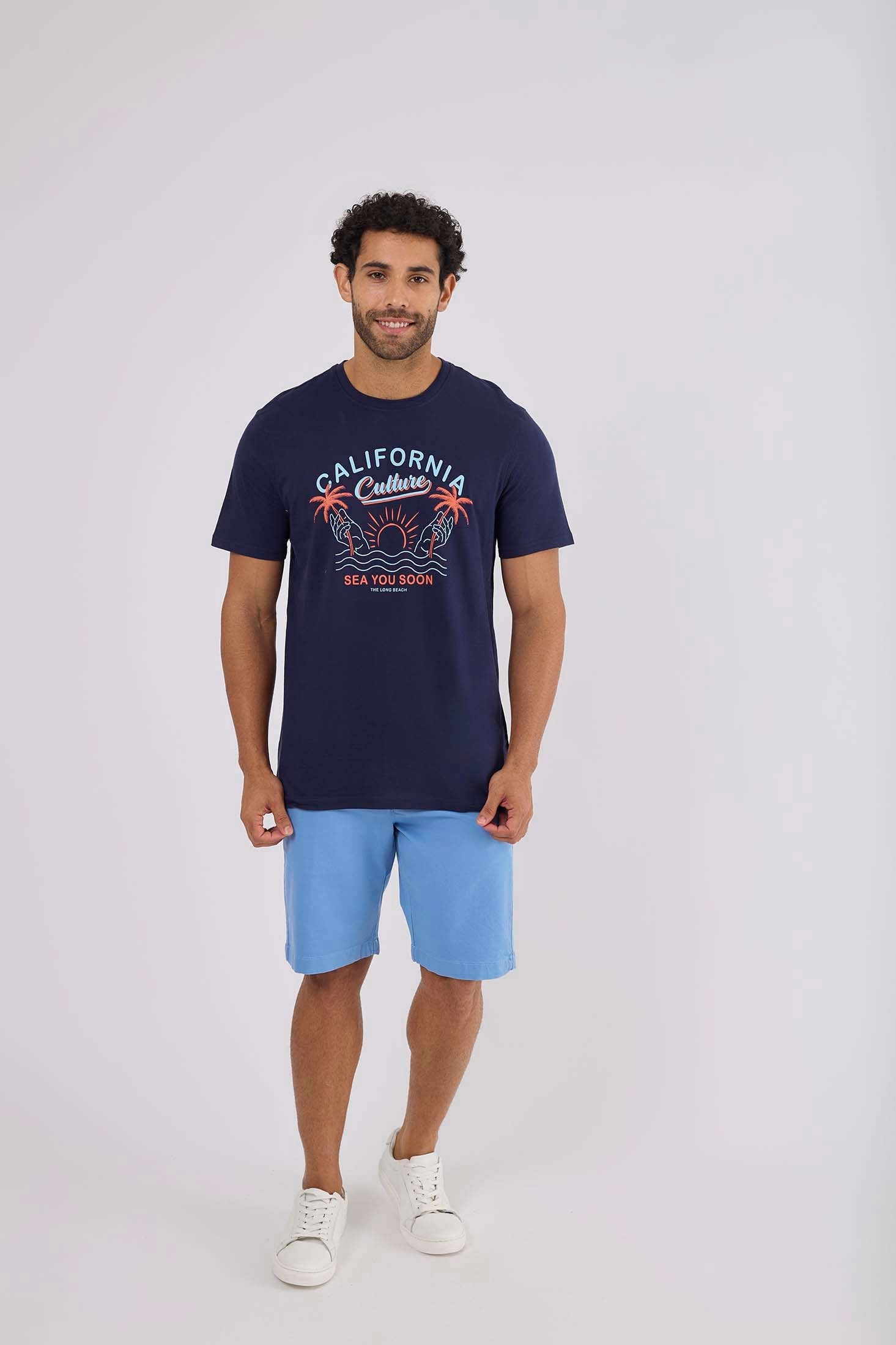 Men-Shorts Casual Slim Fit ChinoWomen Blue
