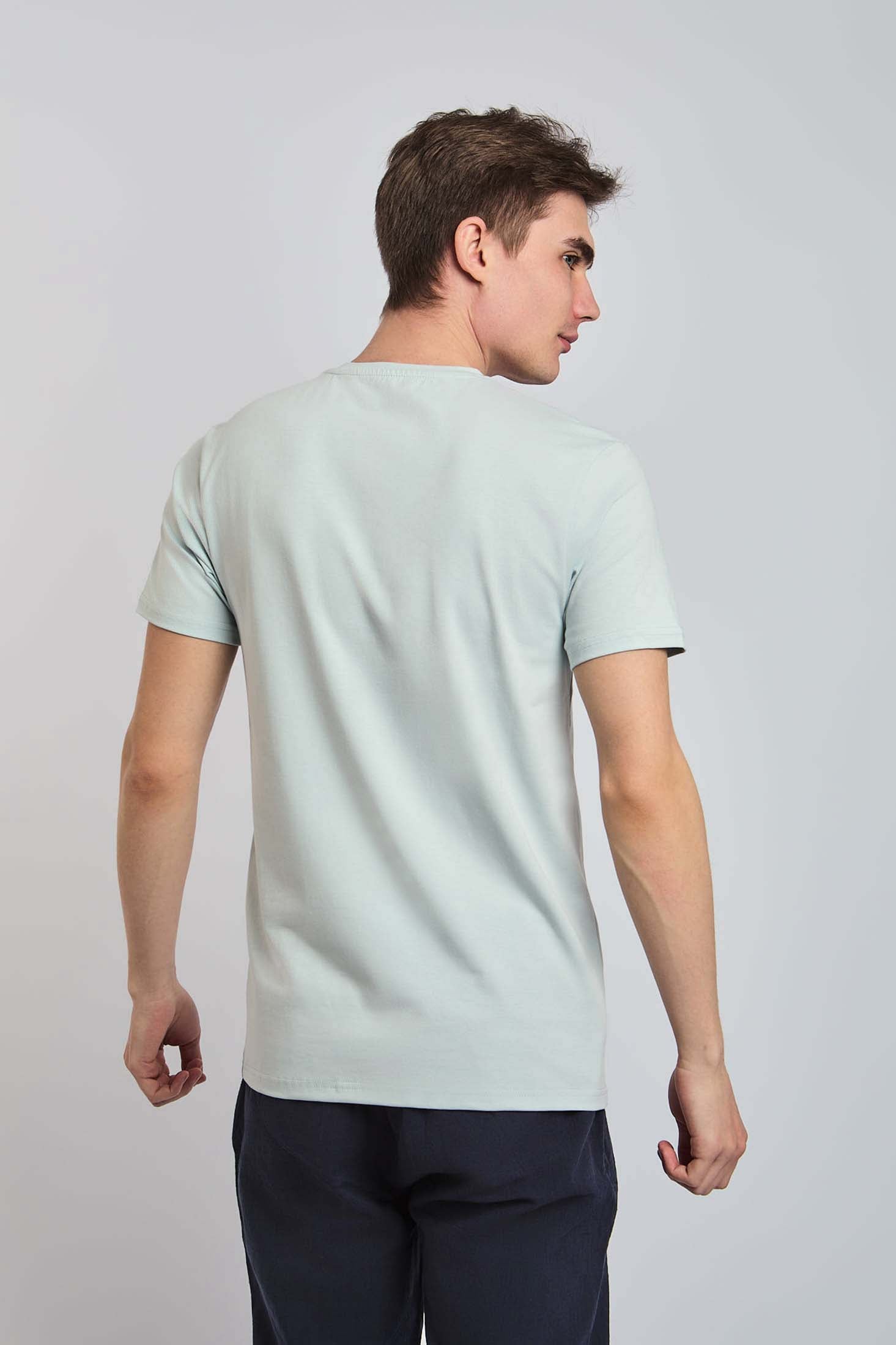 Casual Slim Fit Basic T-Shirt Blue