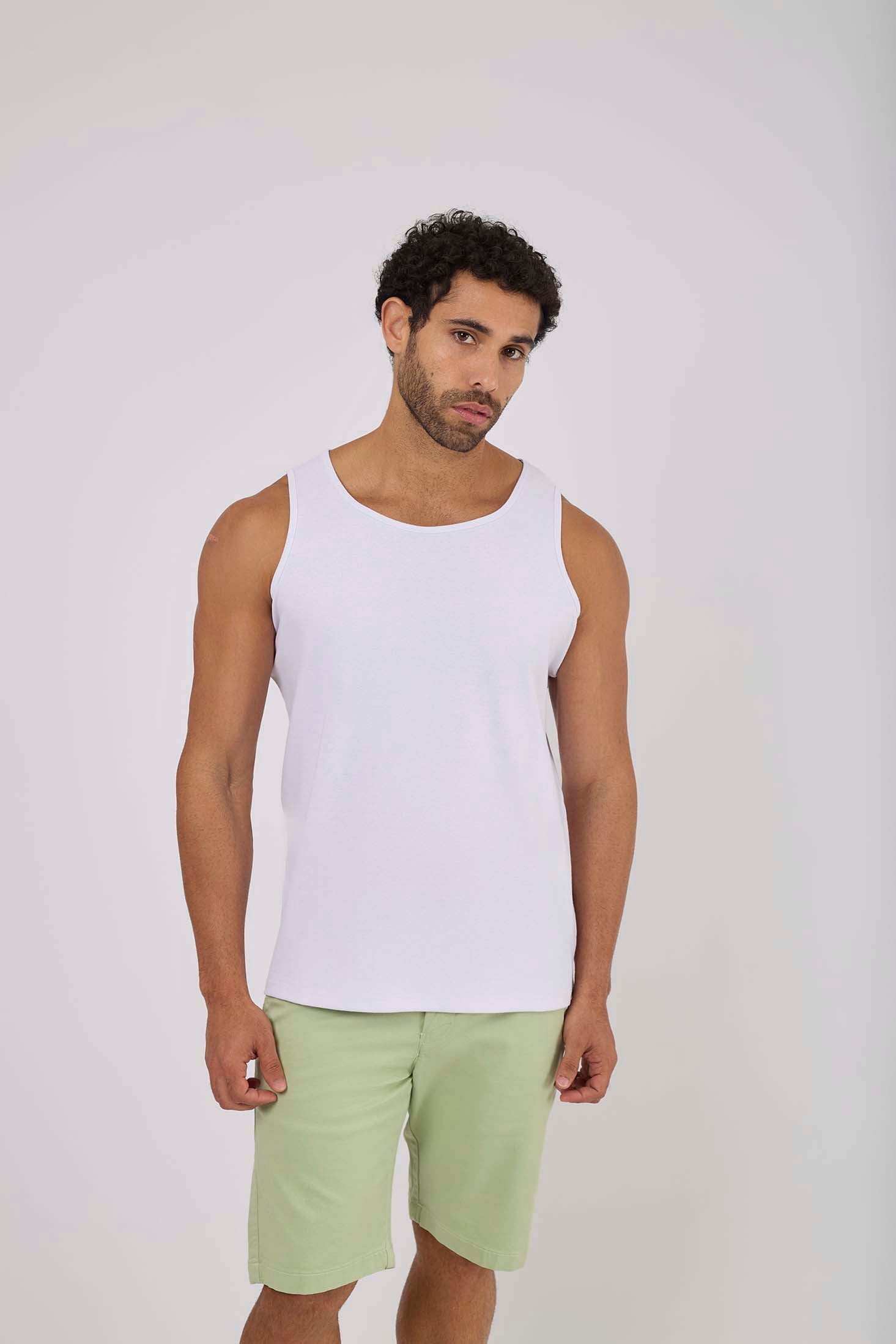 MEN  T-Shirt Casula Slim Fit Printed T-Shirt White