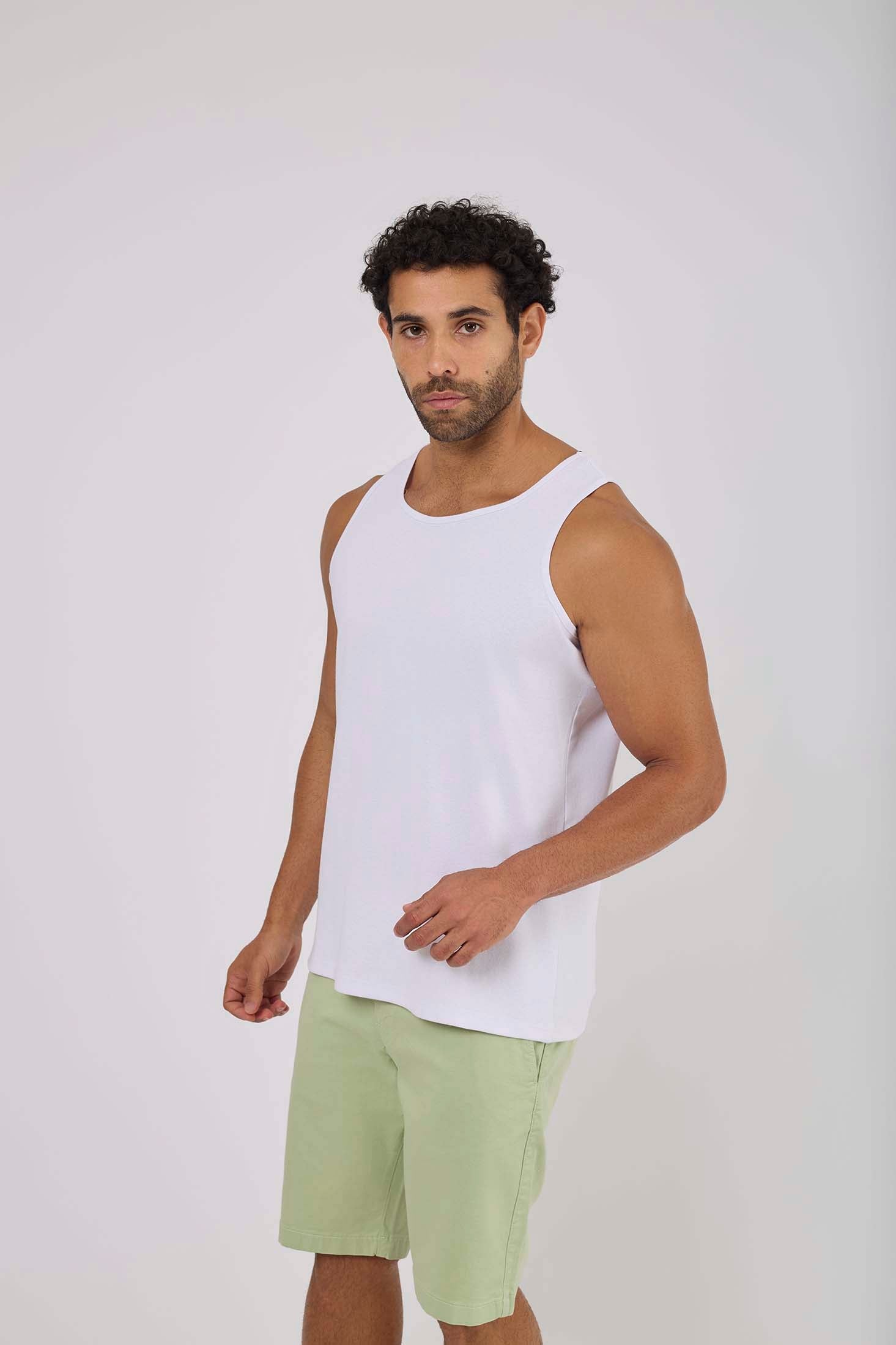 MEN  T-Shirt Casula Slim Fit Printed T-Shirt White