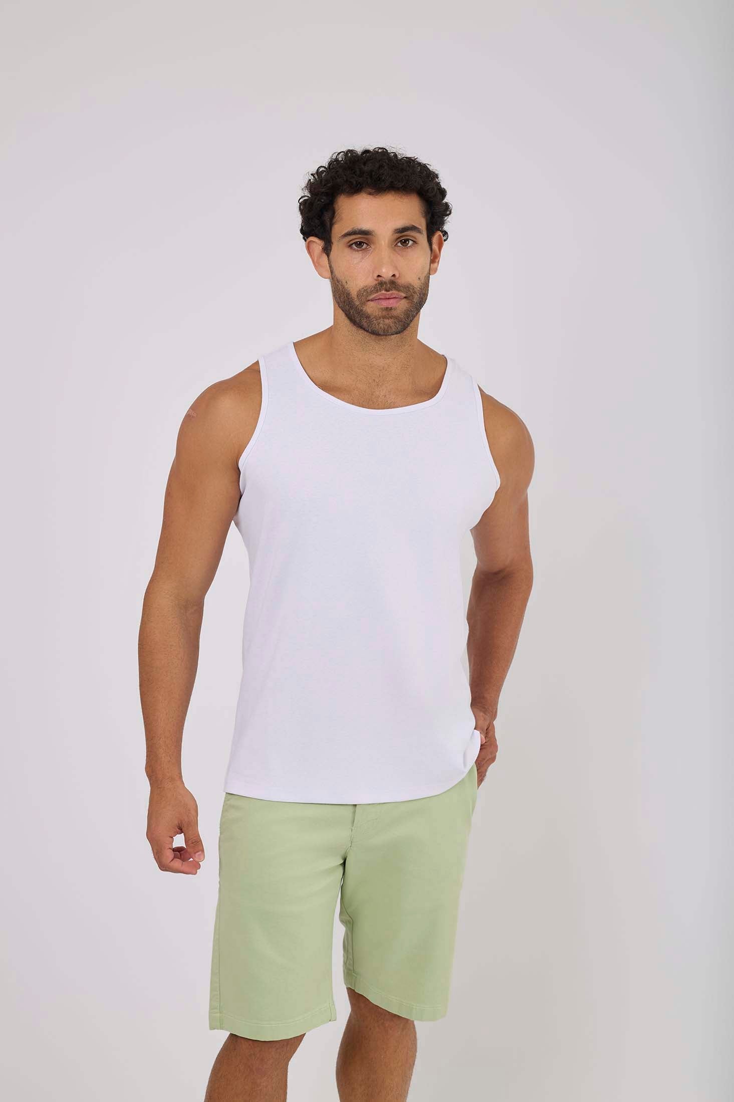 MEN  T-Shirt Casula Slim Fit Printed T-Shirt White