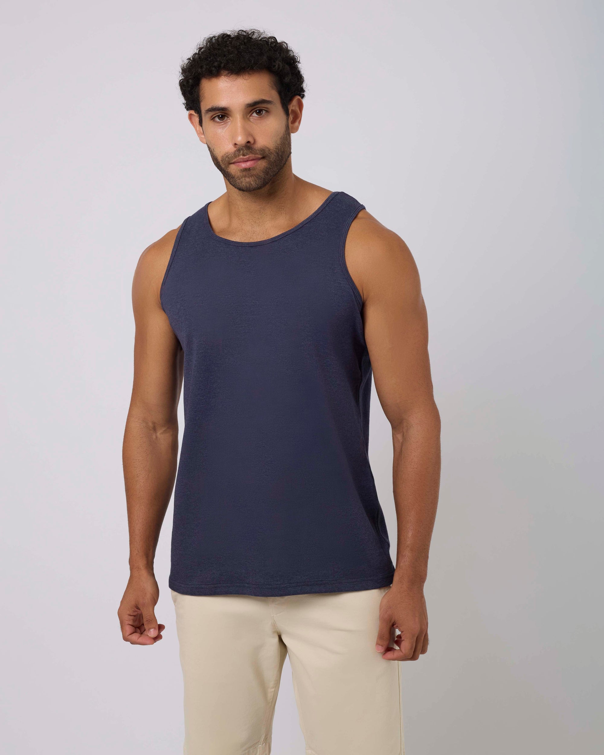 MEN  T-Shirt Casula Slim Fit Printed T-Shirt Navy