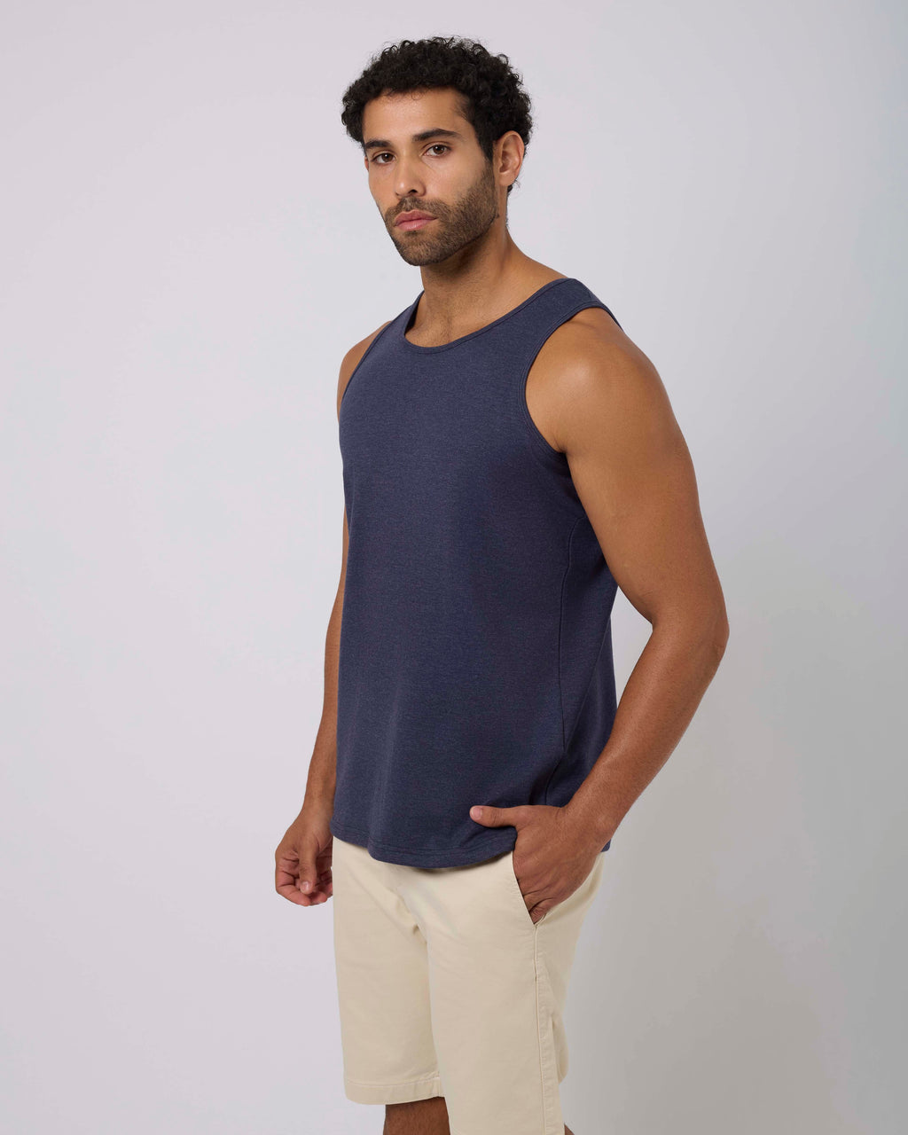 MEN  T-Shirt Casula Slim Fit Printed T-Shirt Navy