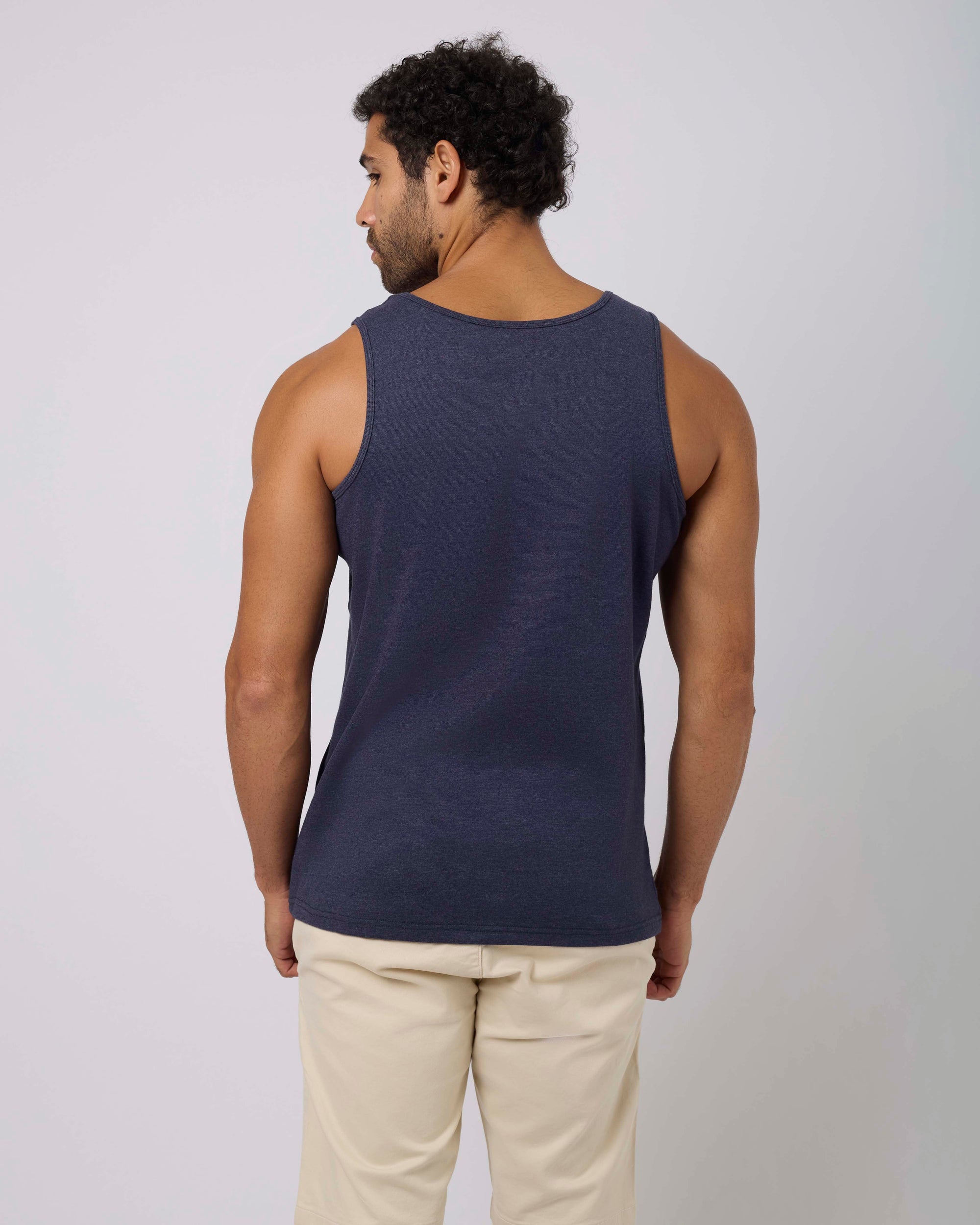 MEN  T-Shirt Casula Slim Fit Printed T-Shirt Navy