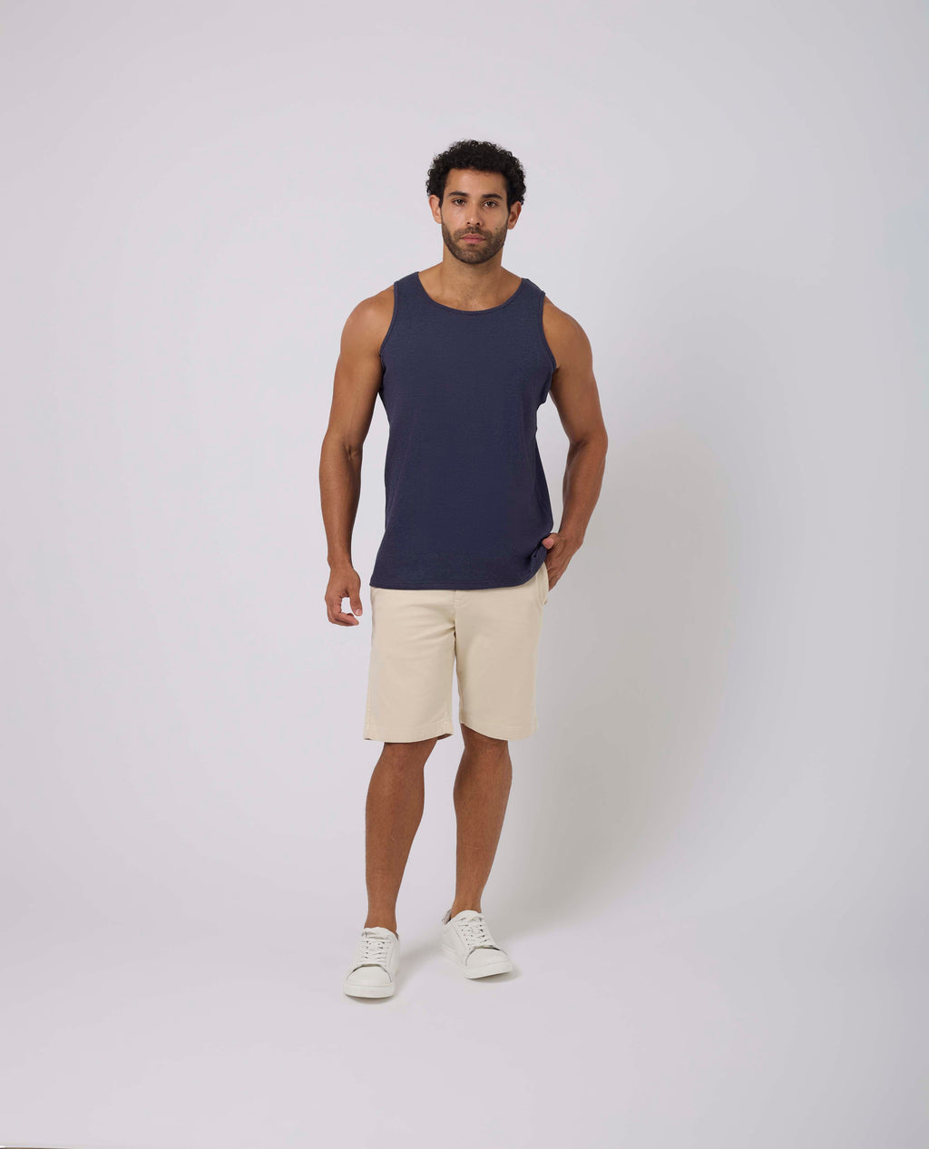 MEN  T-Shirt Casula Slim Fit Printed T-Shirt Navy