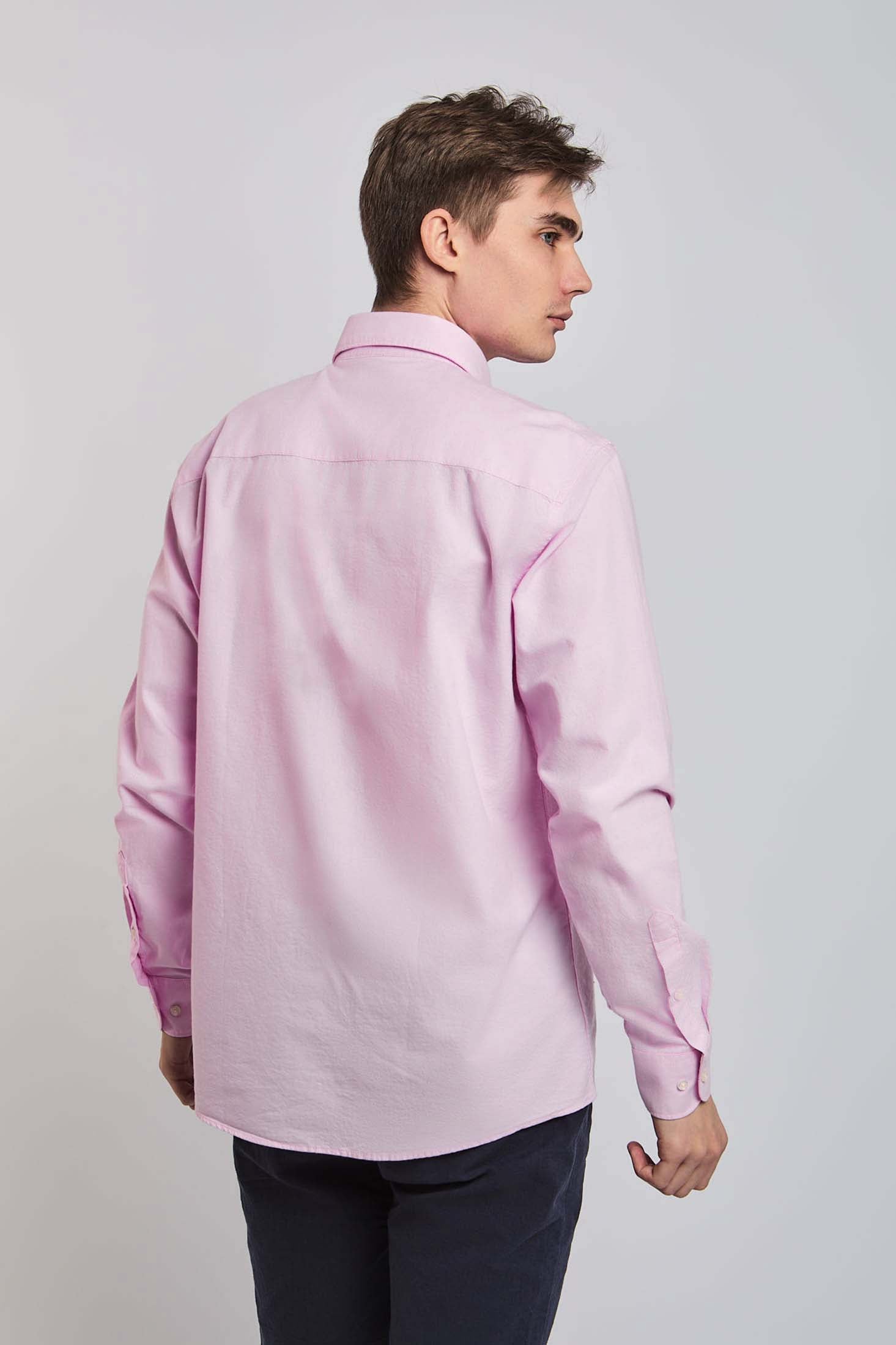 Men Shirt Regular Fit Oxford Cotton Pink