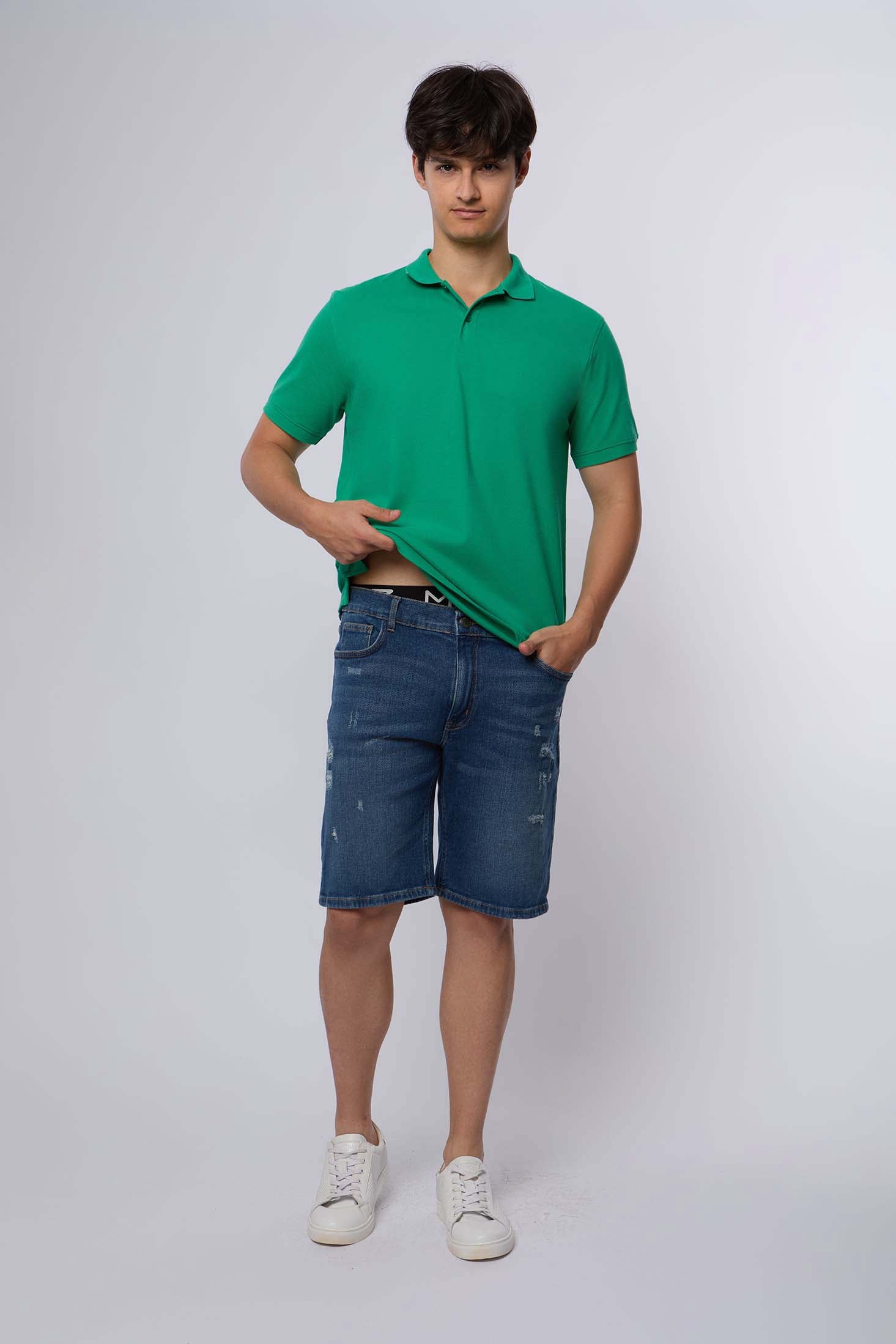 Men-Shorts Casual DenimWomen With Destroys Blue