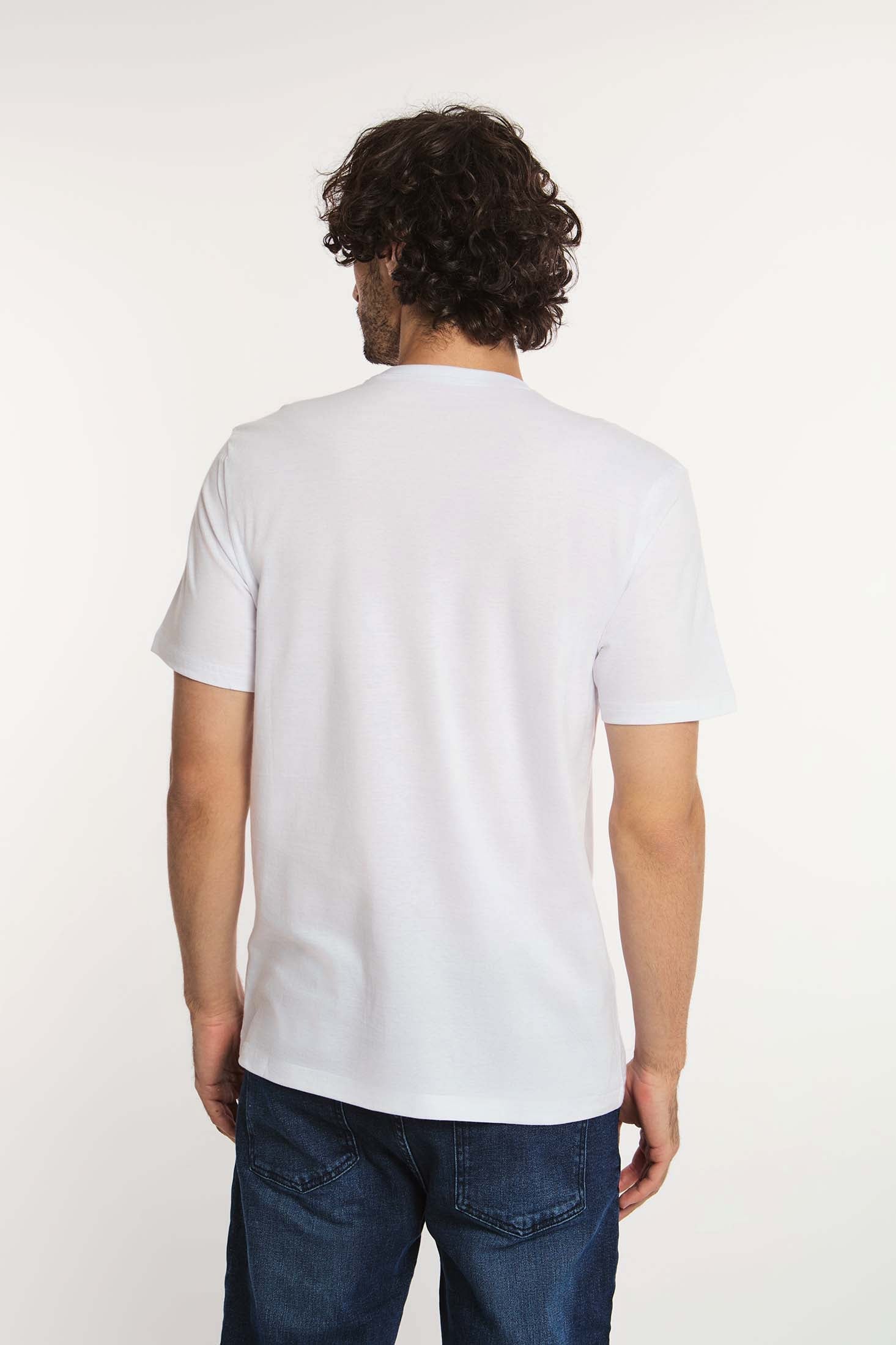 MEN  T-Shirt Casual Regular Fit Cotton T-Shirt White