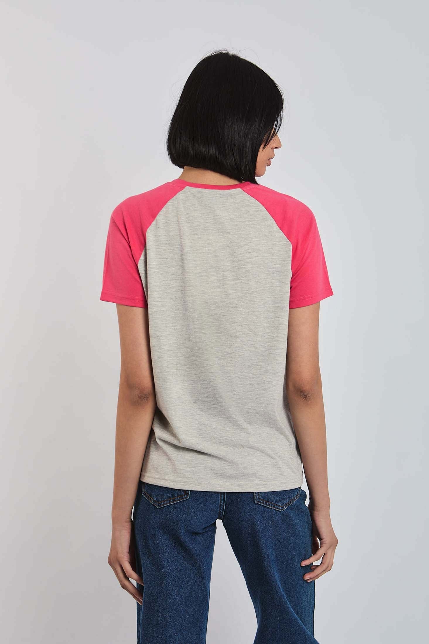 Women  T-Shirt  Regular Fit  With Short Sleeves Grey