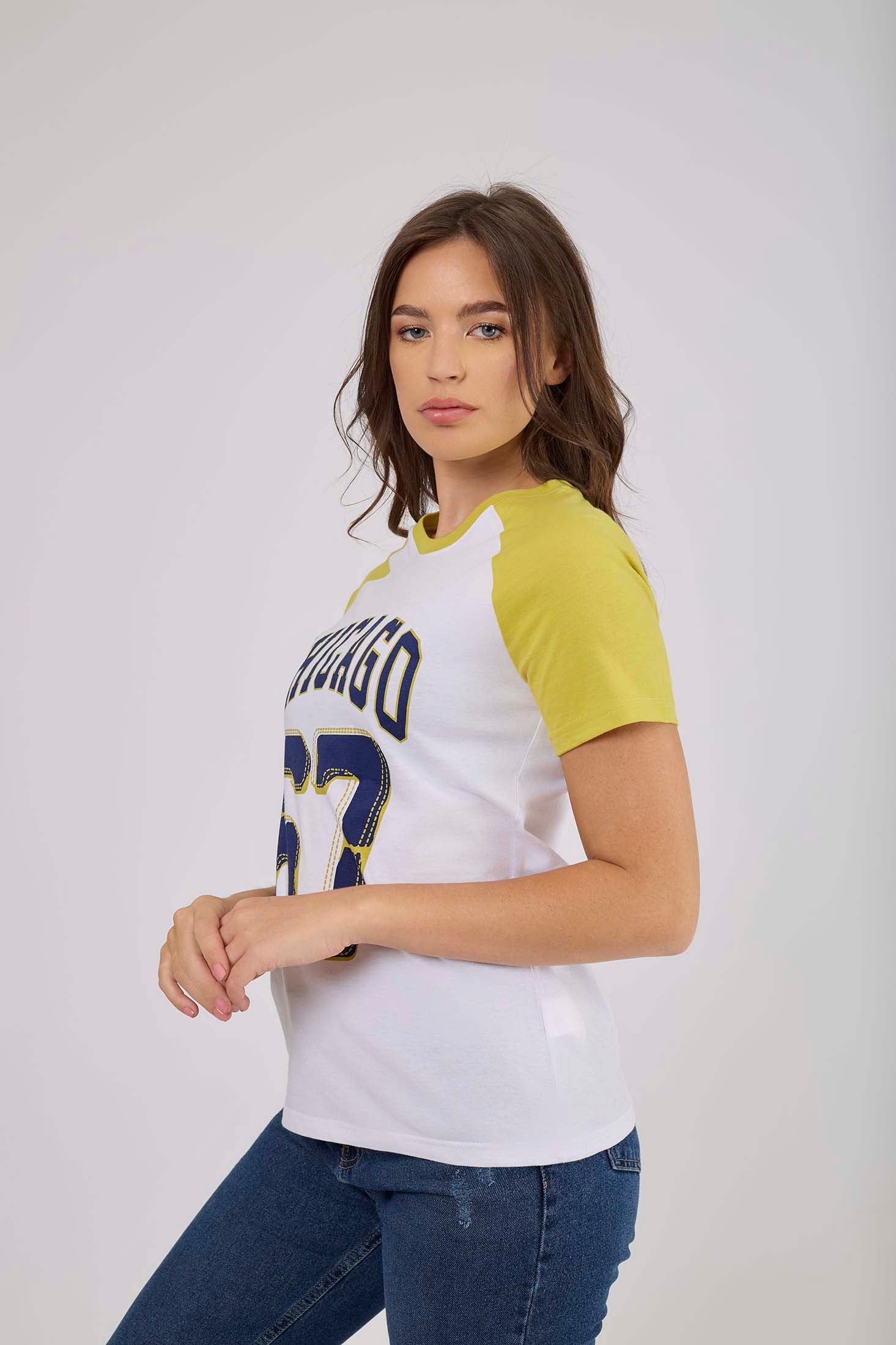 Women T-Shirt  Cotton Regular Fit White