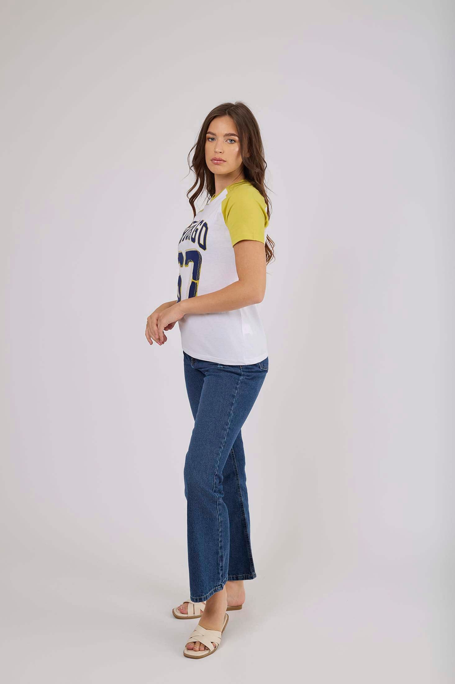 Women T-Shirt  Cotton Regular Fit White