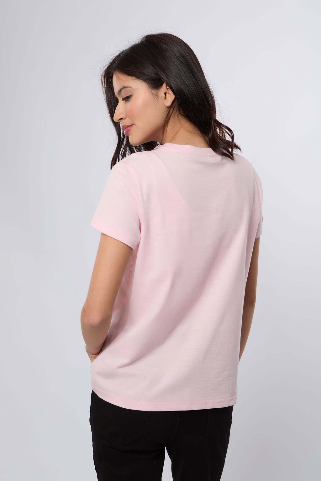 Women-T-Shirt  Regular FitWomen With Short Sleeves Pink