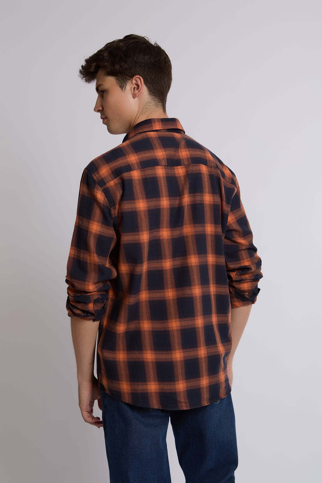 Men Shirt Regular Fit Cotton Long SleevesBeige