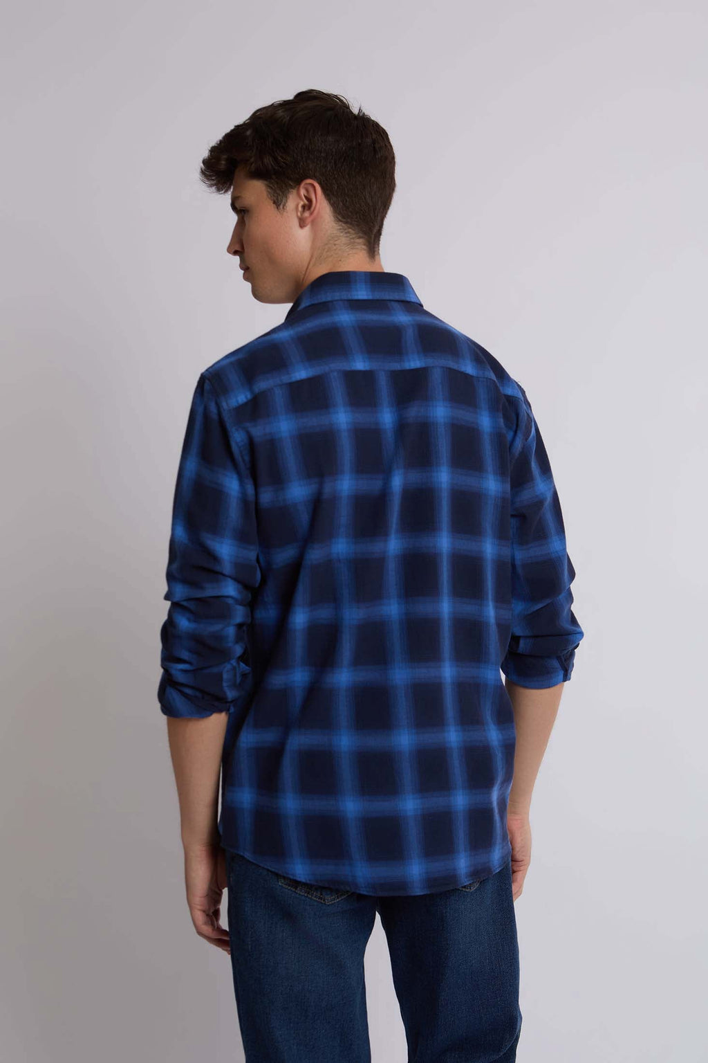 Men Polo Regular Fit Cotton Long Sleeves Navy