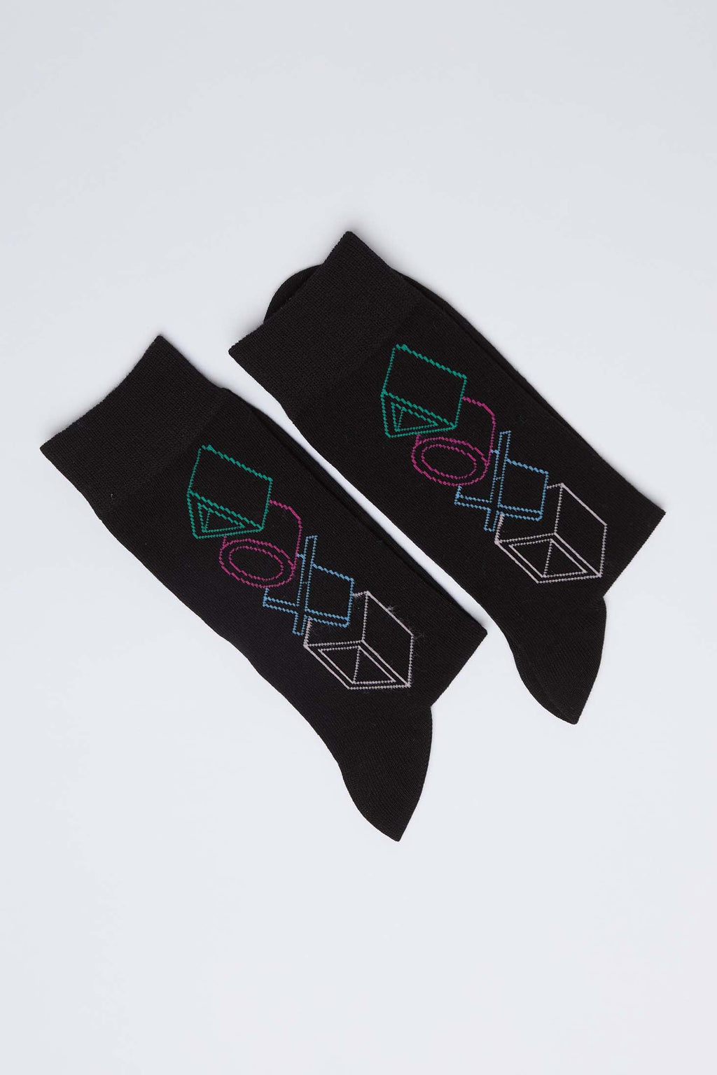 Multi-Colored Geometric Shapes Socks