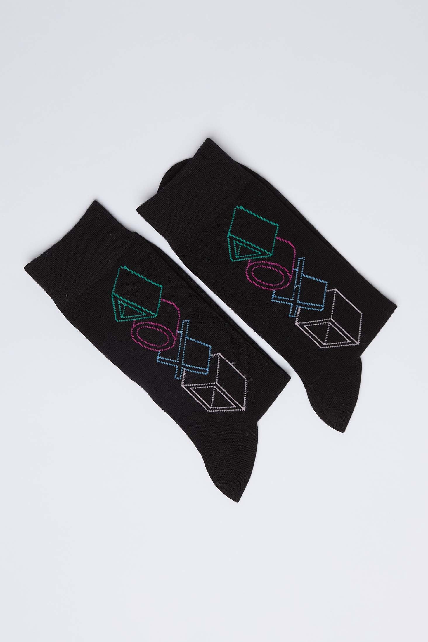 Multi-Colored Geometric Shapes Socks