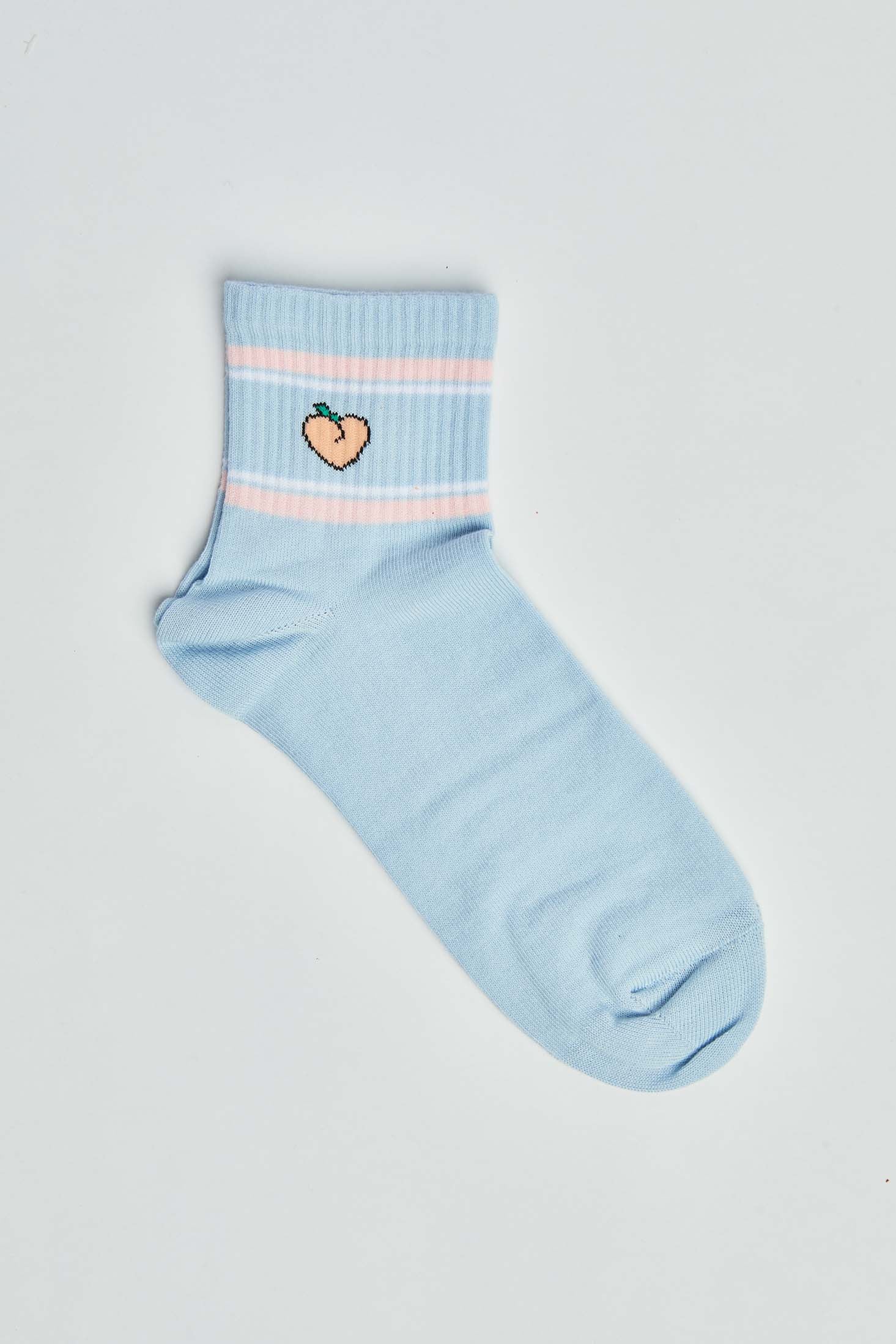Comfy Ankle Socks with Peach Design