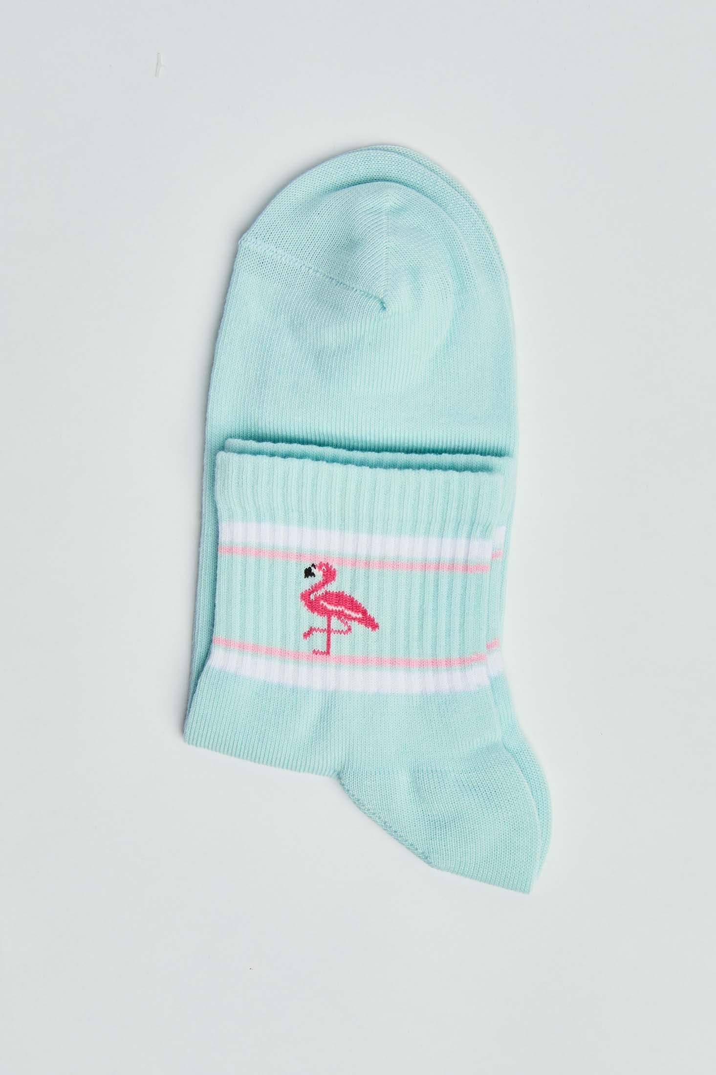 Flamingo Slip on Mid-Calf Socks