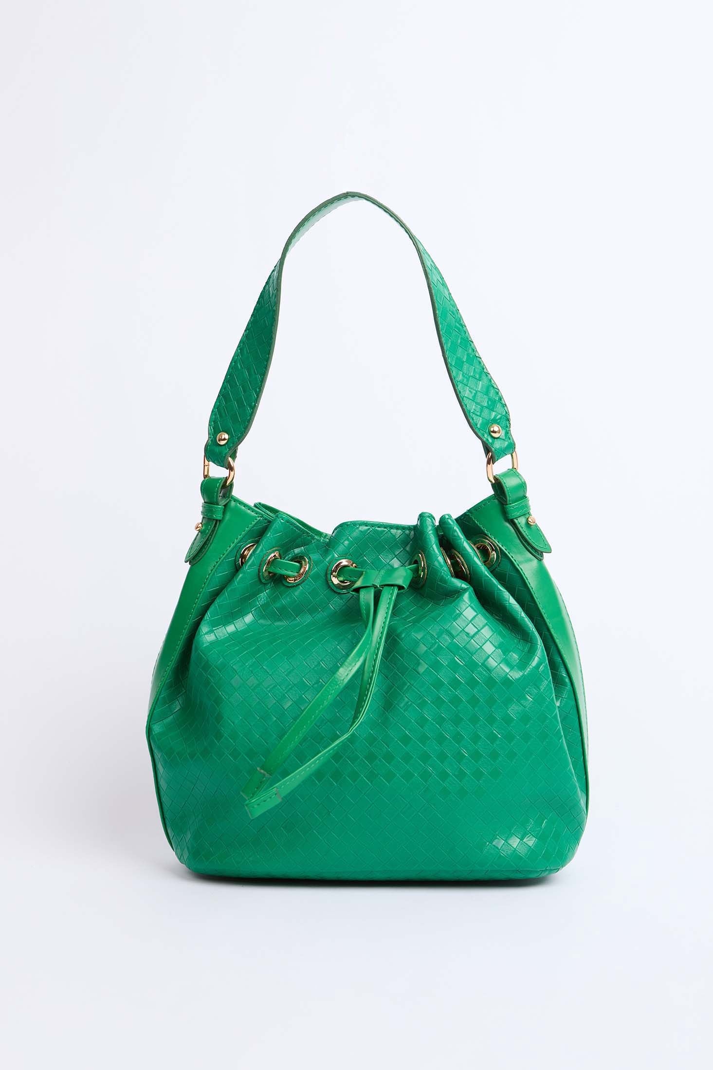 Women Elegant Faux Leather Bag Green