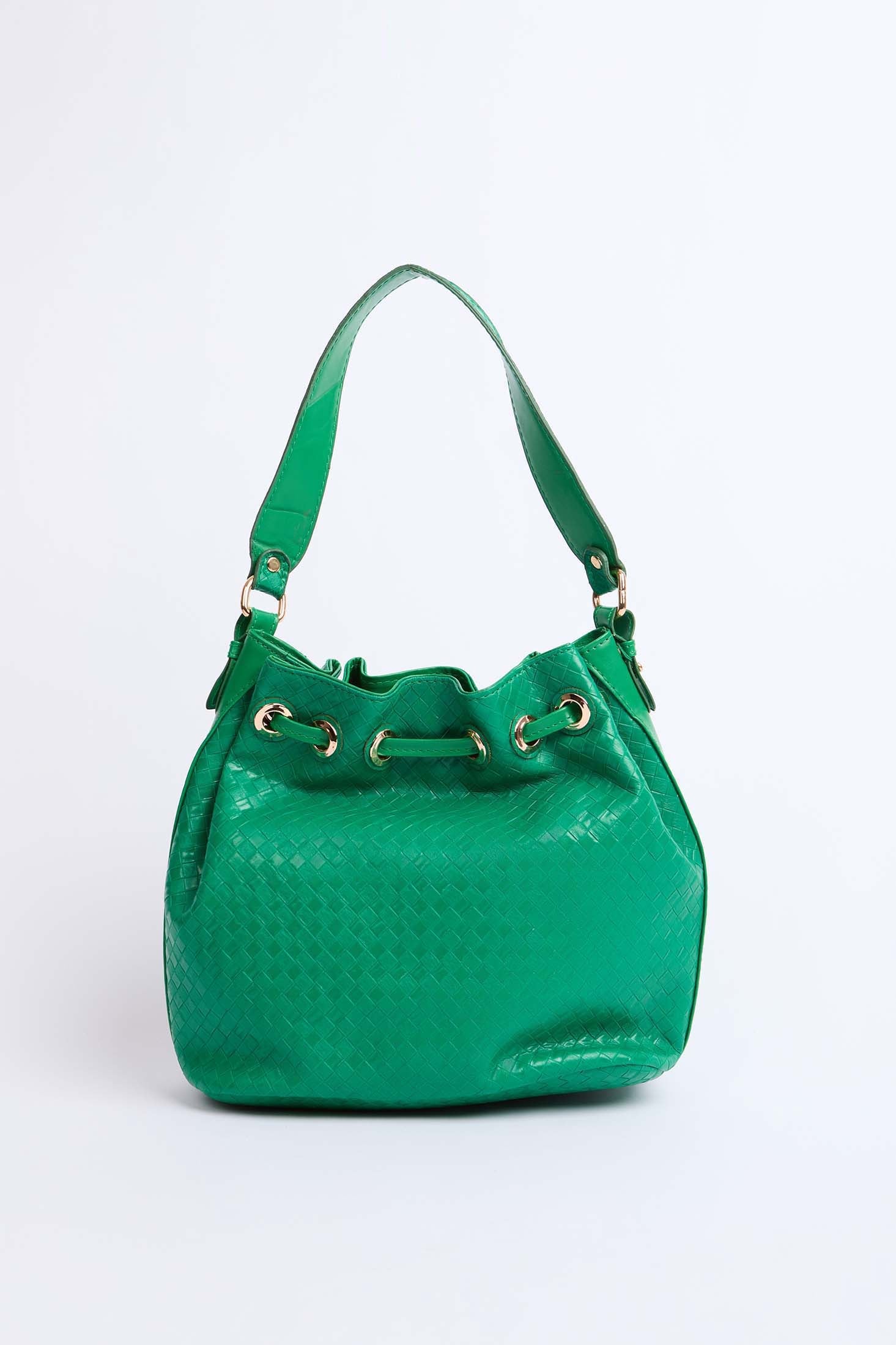 Women Elegant Faux Leather Bag Green