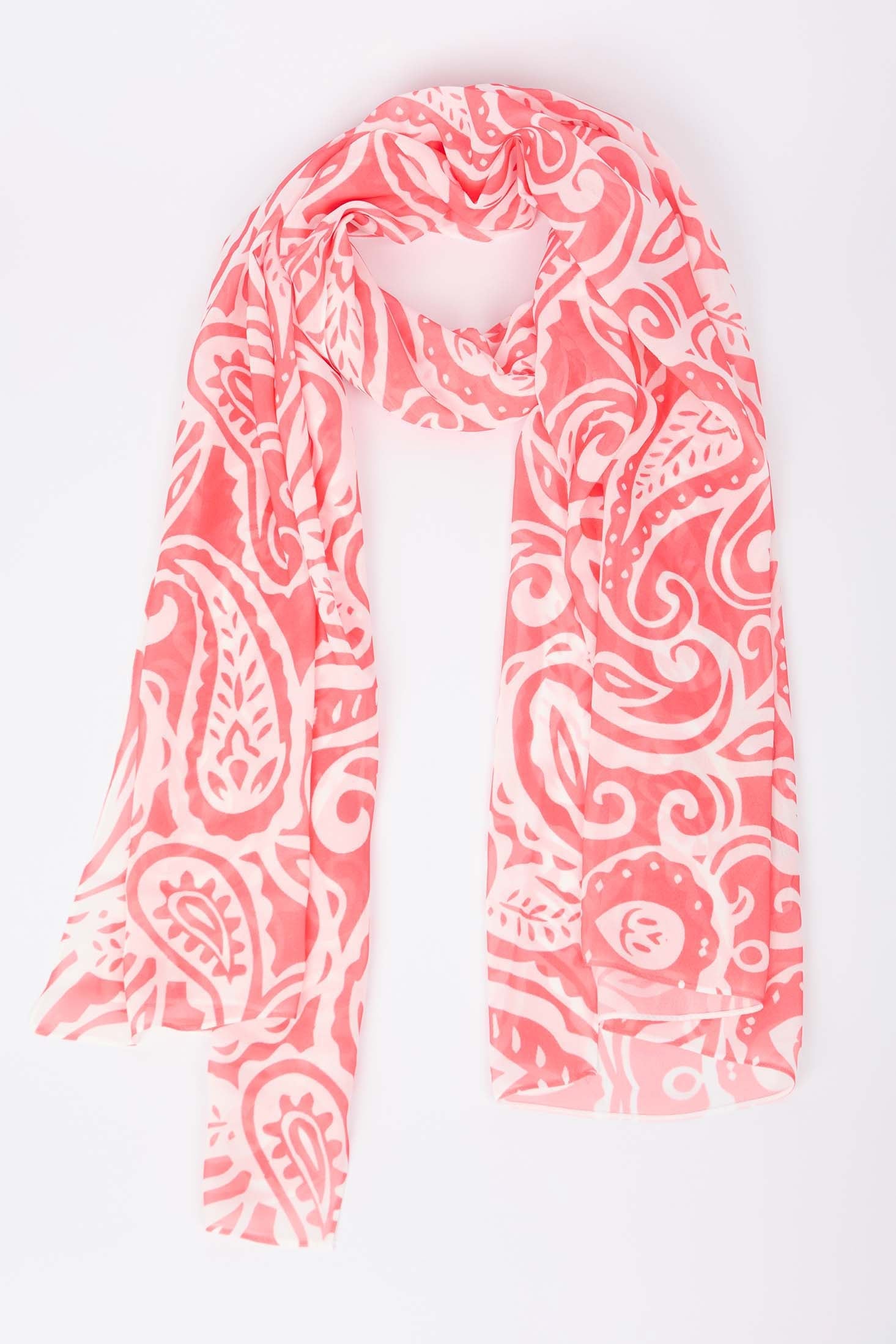 Women Scarf Printed Viscose Orange