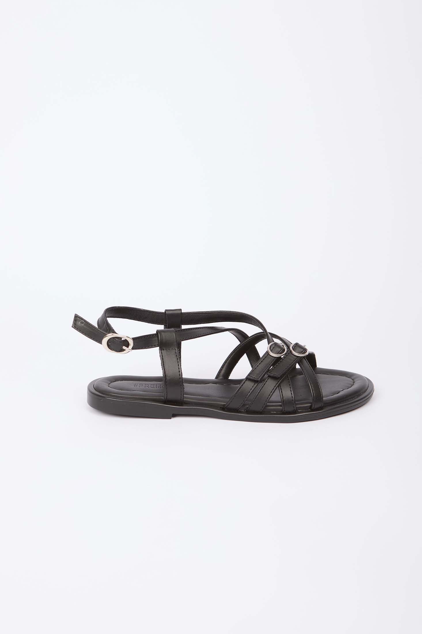 Women Shoes Faux Leather Sandals Black
