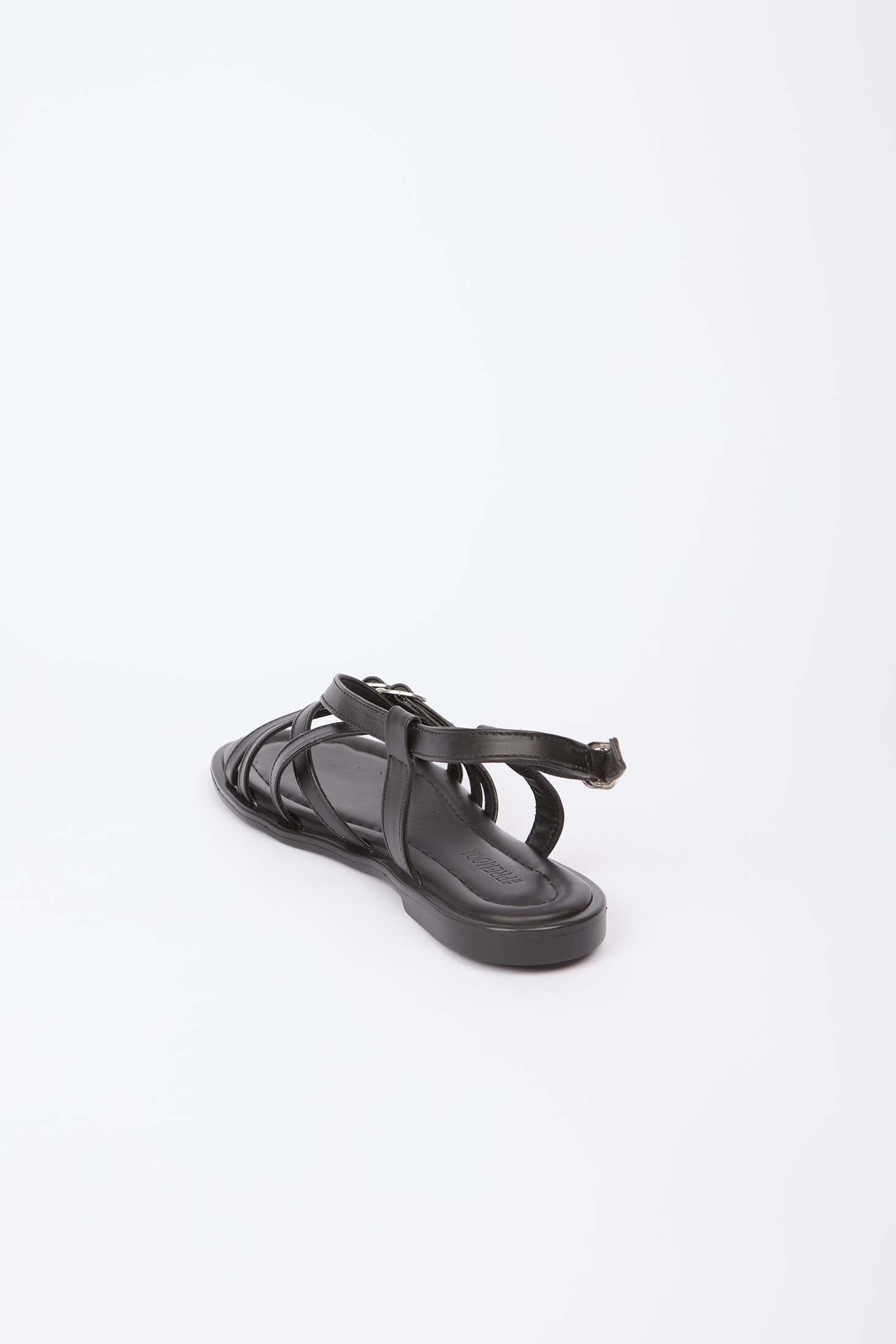 Women Shoes Faux Leather Sandals Black