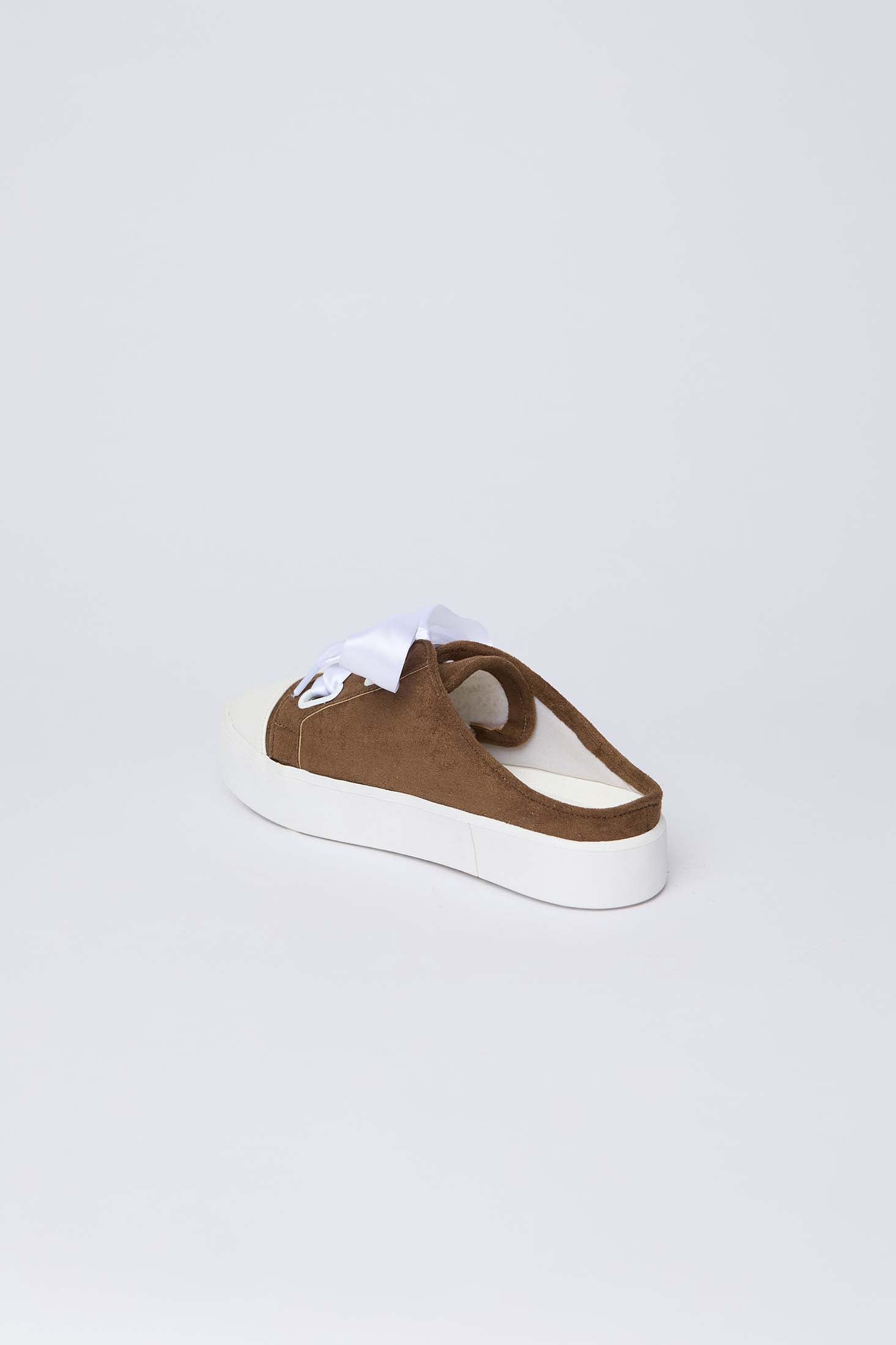 Women-Shoes  Faux Leather Lace-Up Sneakers Khaki