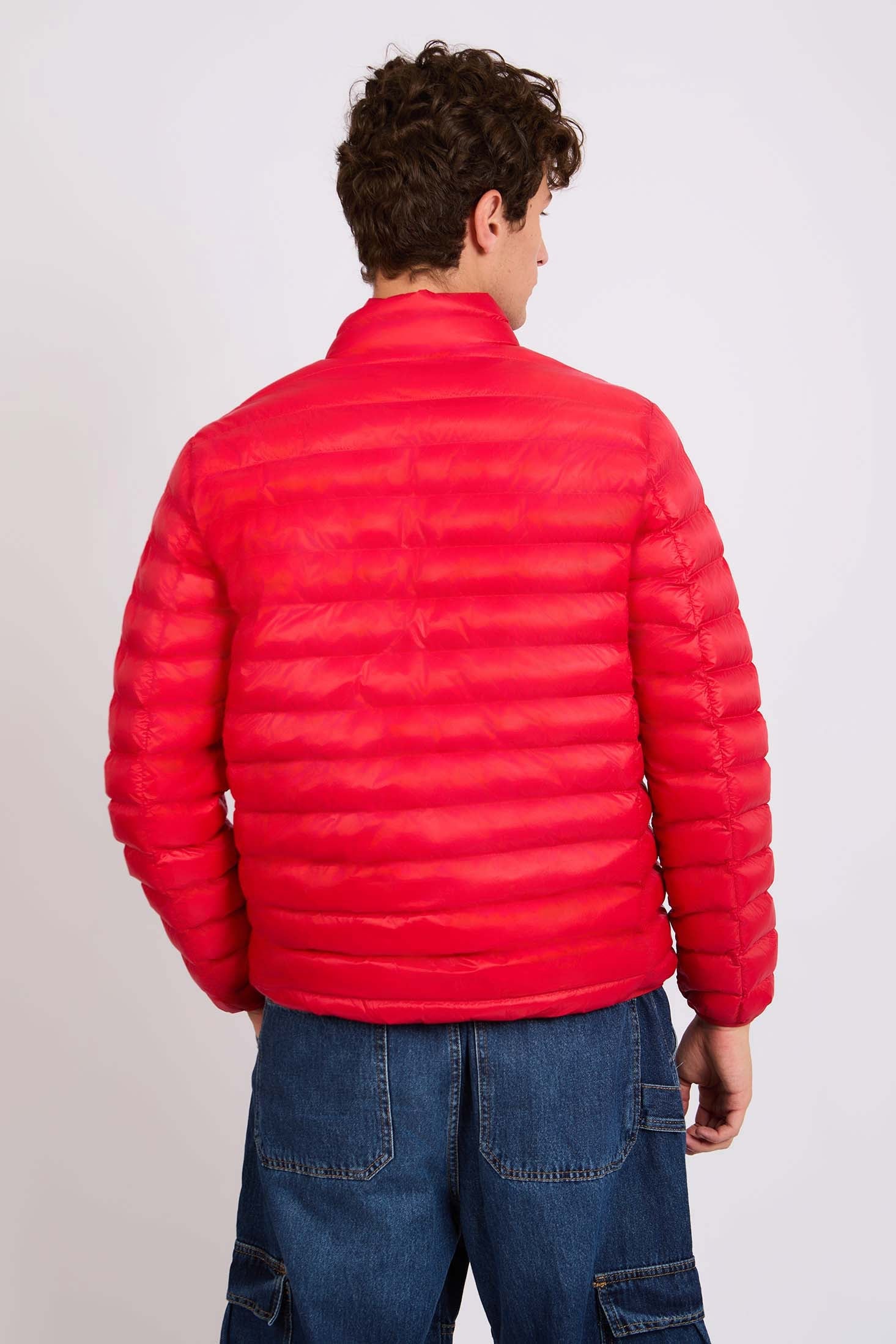 Men Basic Puffer Jacket red
